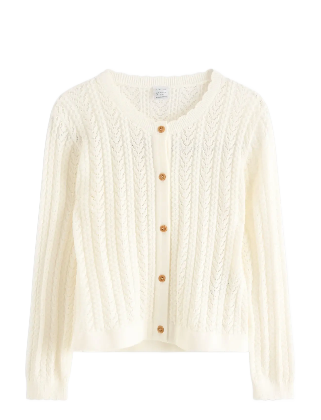 Lindex Pattern-knit cardigan - Alussärgid - LIGHT DUSTY WHITE / cream