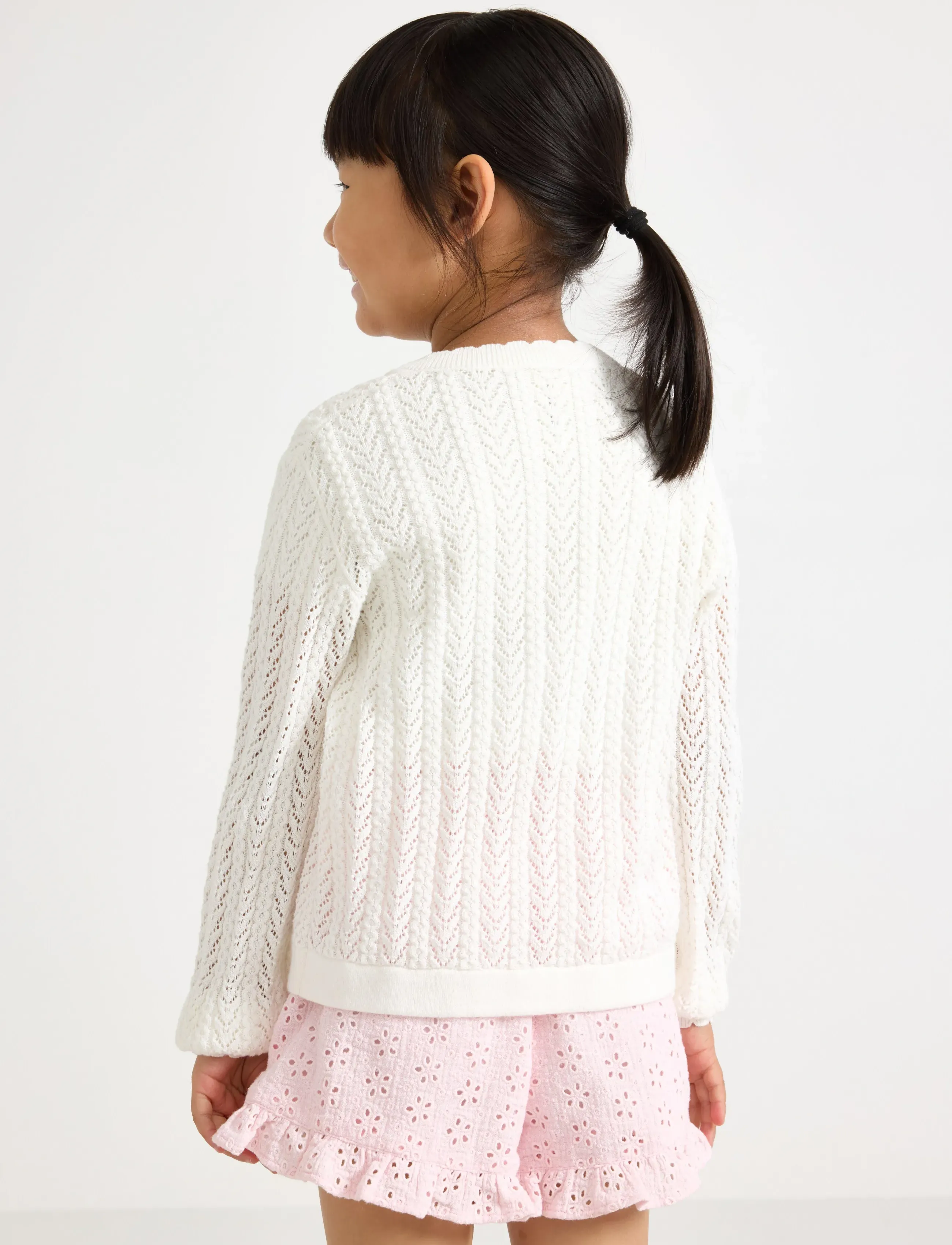 Lindex - Pattern-knit cardigan - cardigans - light dusty white - 3