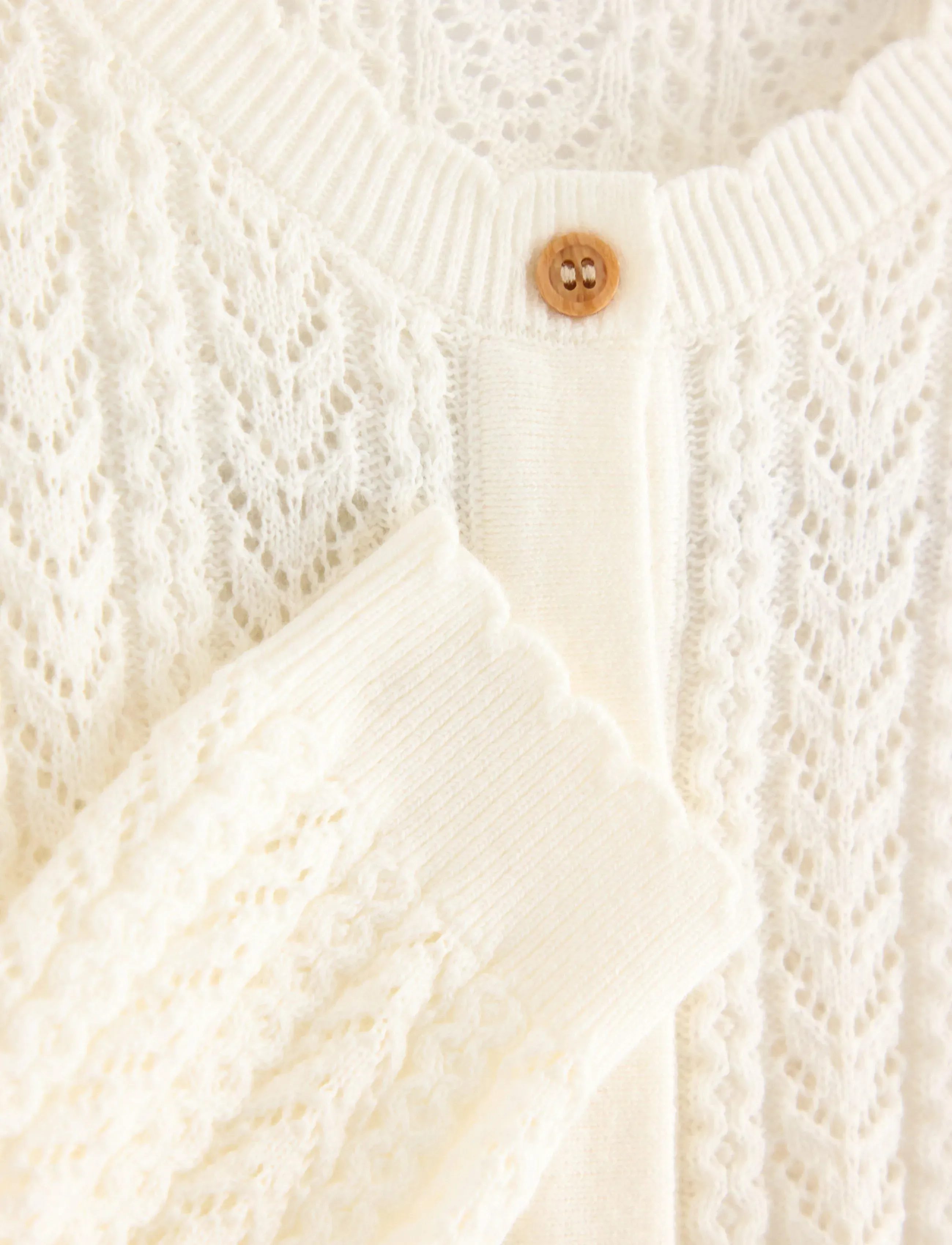 Lindex - Pattern-knit cardigan - cardigans - light dusty white - 5