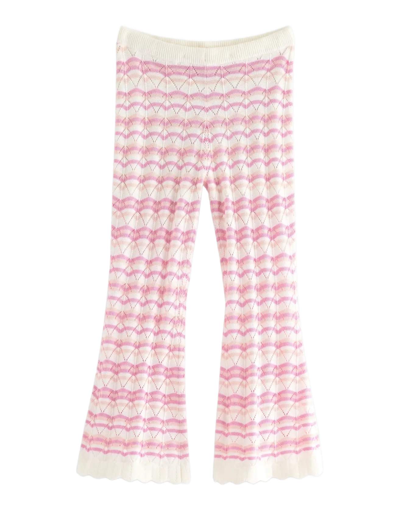 Lindex Trousers with crochet look - App deal - LIGHT DUSTY WHITE / cream