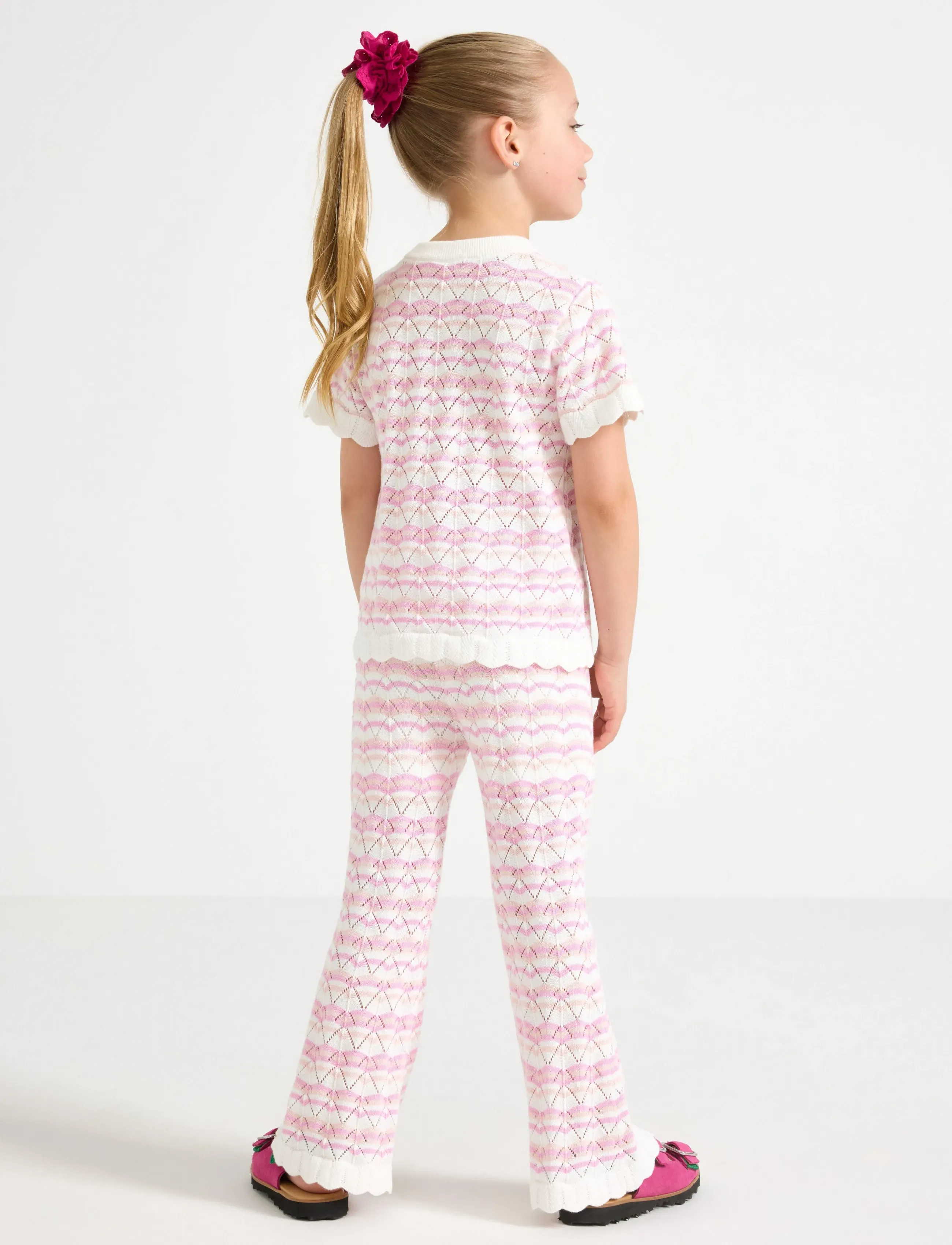 Lindex - Trousers with crochet look - trousers - light dusty white - 3