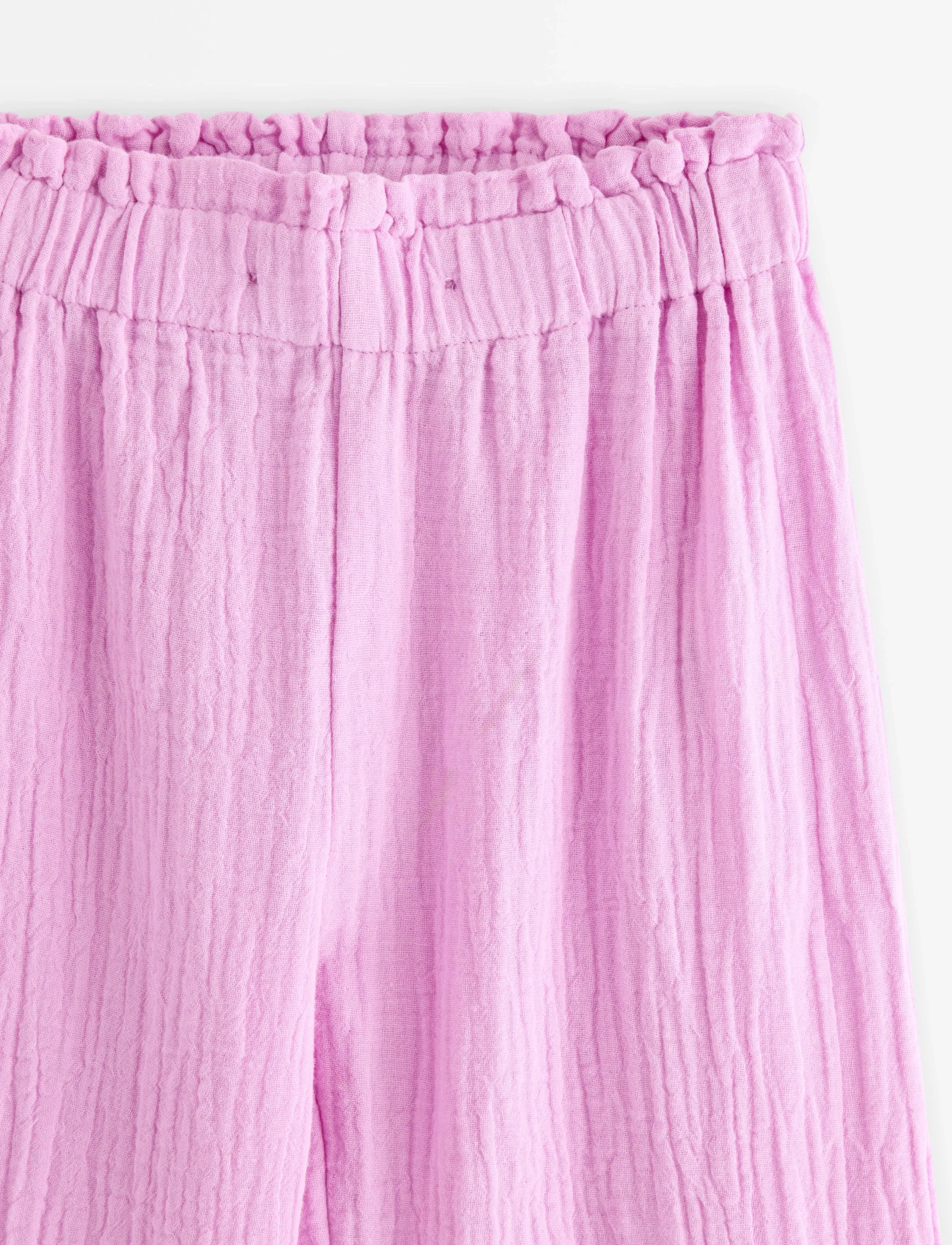 Lindex - Trousers in cotton gauze - babybukser - light lilac - 5