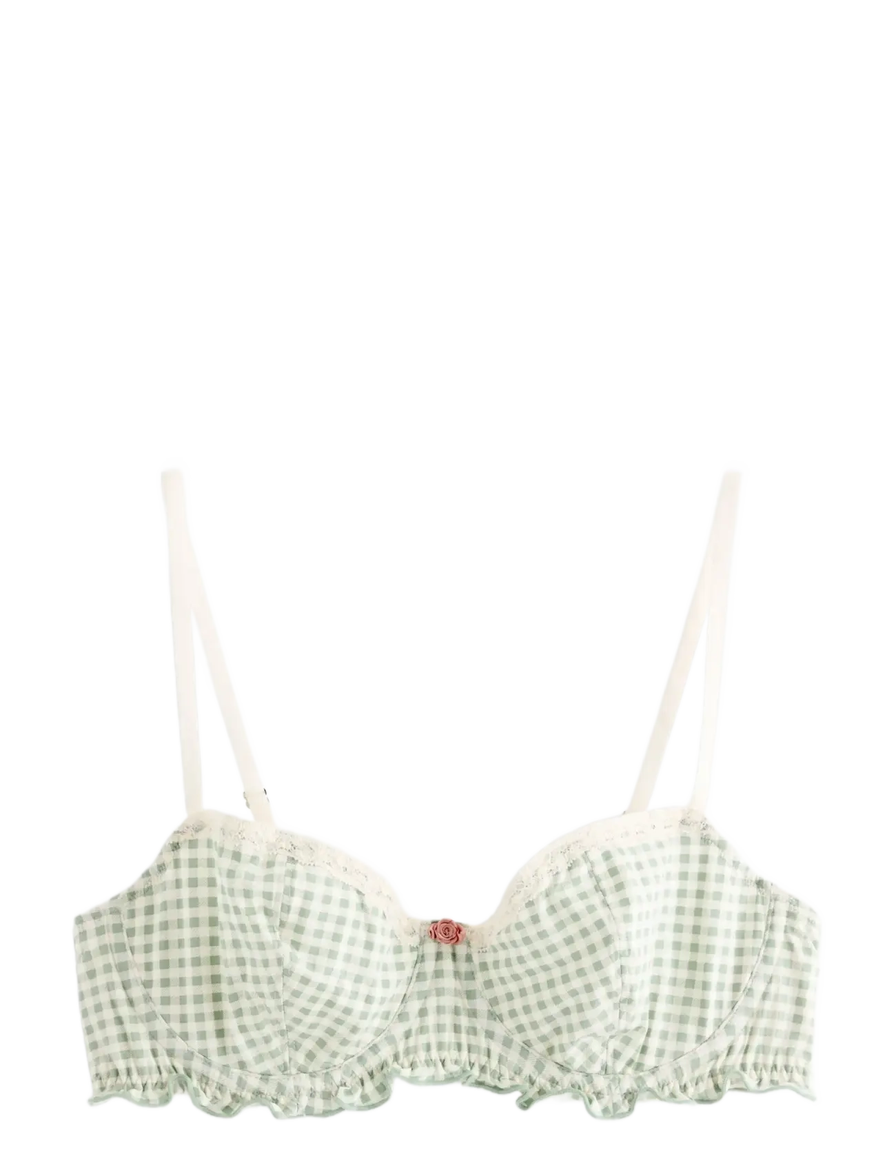 Lindex Senna unpadded bra - Aluspesu - LIGHT DUSTY GREEN / green