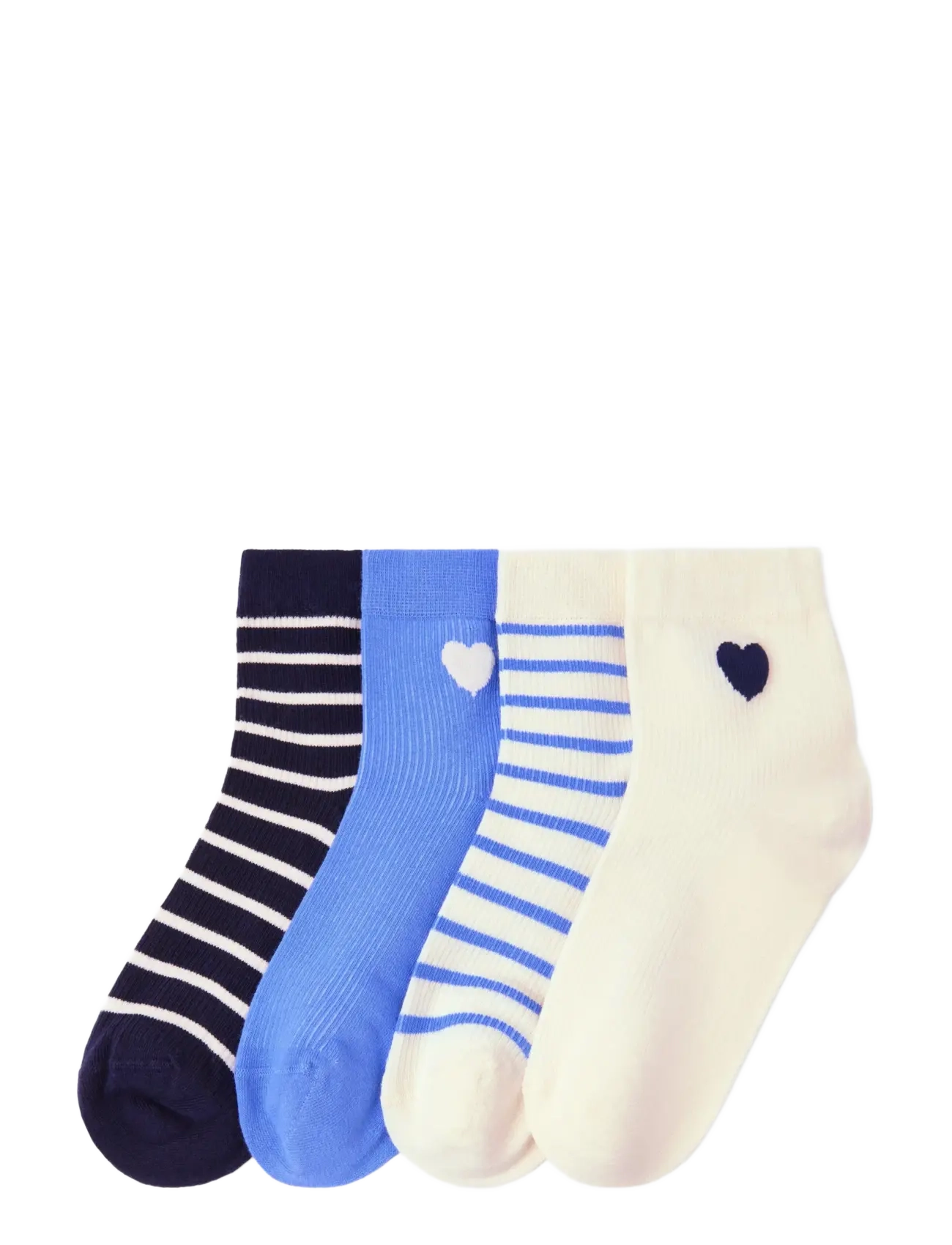 LINDEX Socke High Ankle 4 P Stripes An Navy - 39/41 - Damen