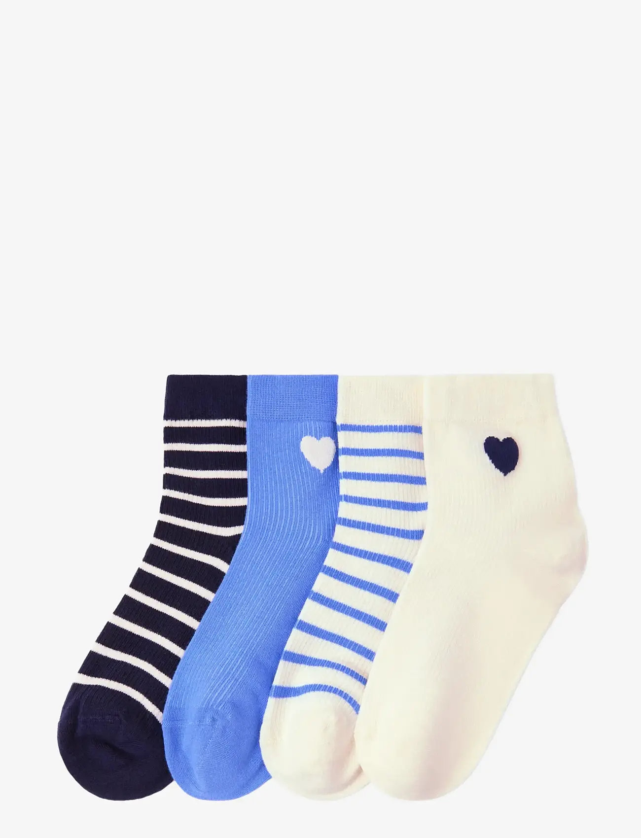 Lindex - Sock high ankle 4 p stripes an - socks - light dusty blue - 0