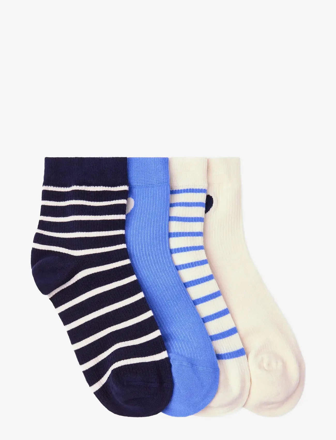 Lindex - Sock high ankle 4 p stripes an - socks - light dusty blue - 1
