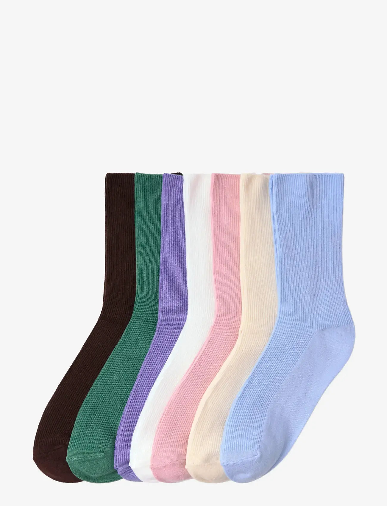 Lindex - Sock 7 p rib mixed colours - crew-socken - light blue - 0