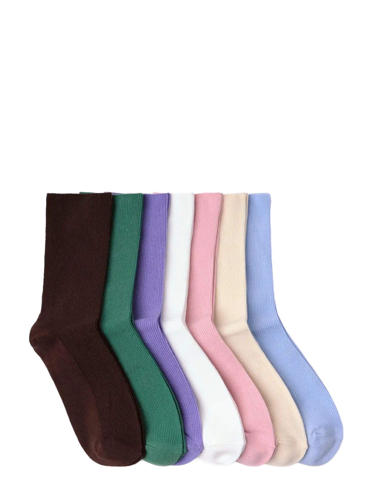 Lindex - Sock 7 p rib mixed colours - almindelige strømper - light blue - 1