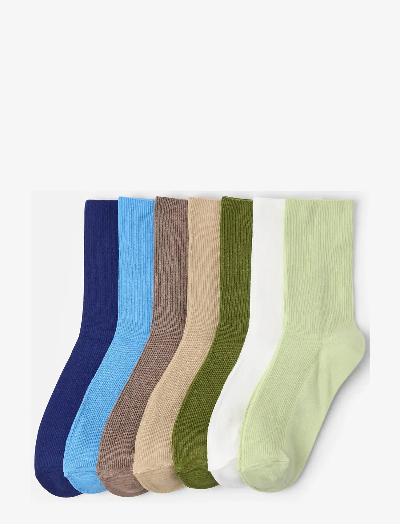 Lindex - Sock 7 p rib mixed colours - vanliga strumpor - light green - 0