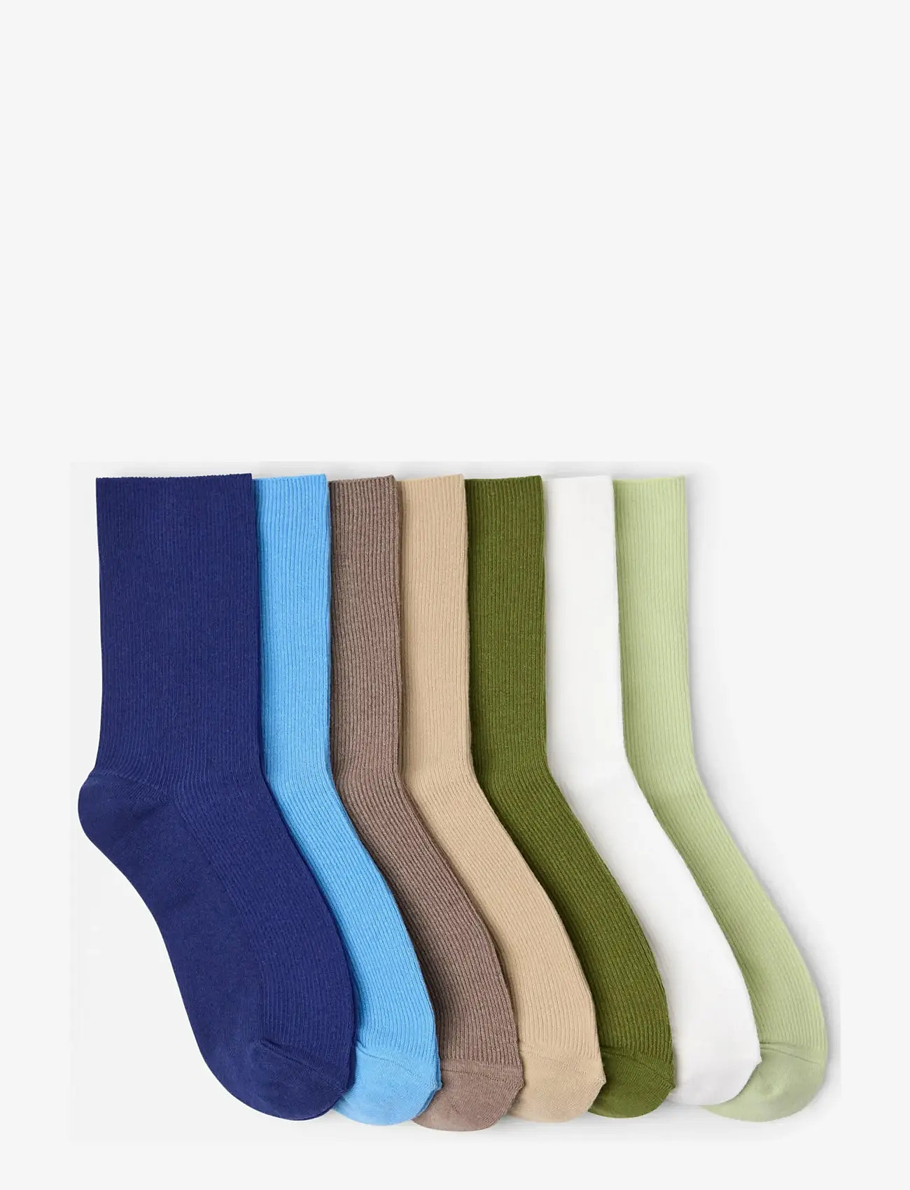 Lindex - Sock 7 p rib mixed colours - vanliga strumpor - light green - 1