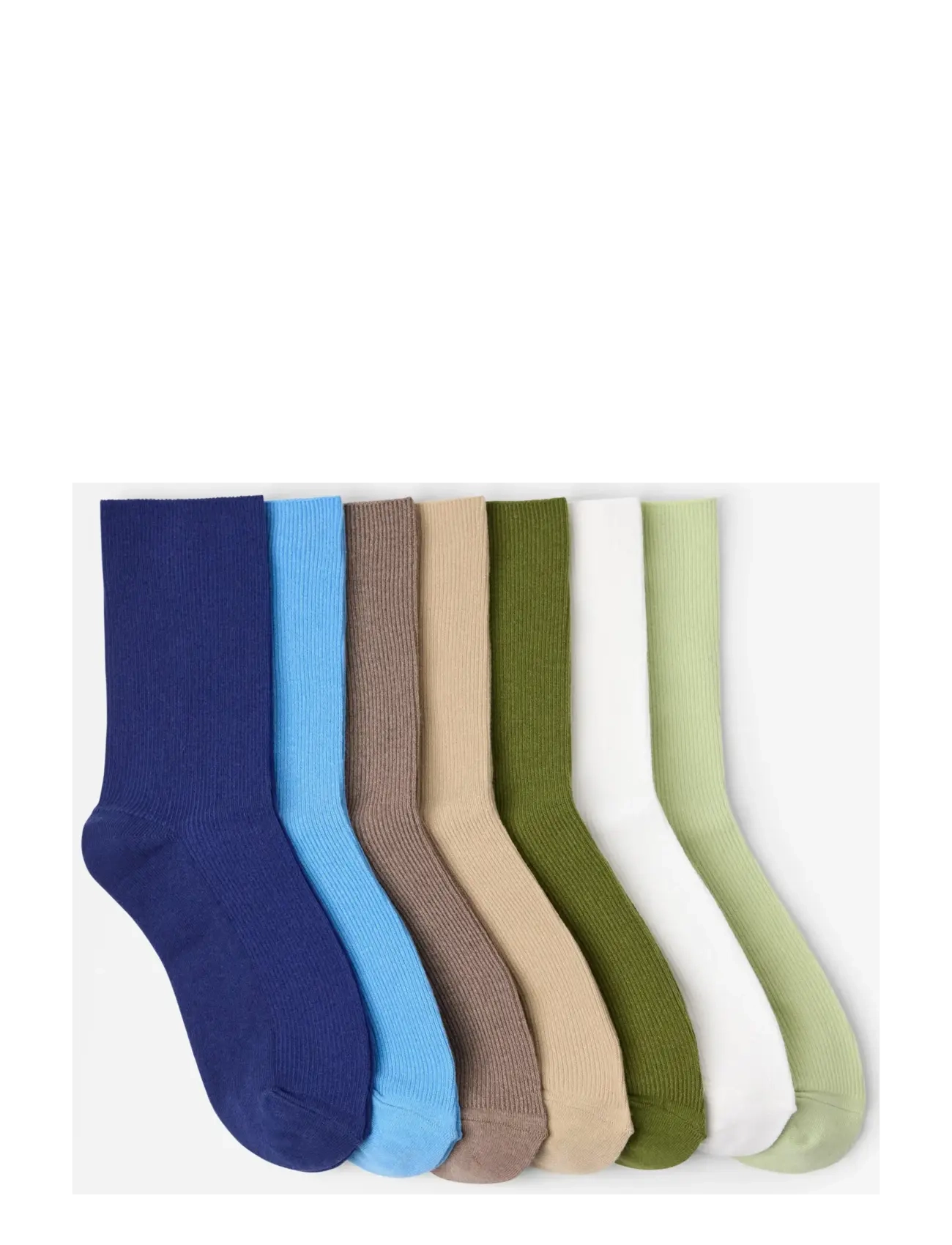 Lindex - Sock 7 p rib mixed colours - vanlige sokker - light green - 1