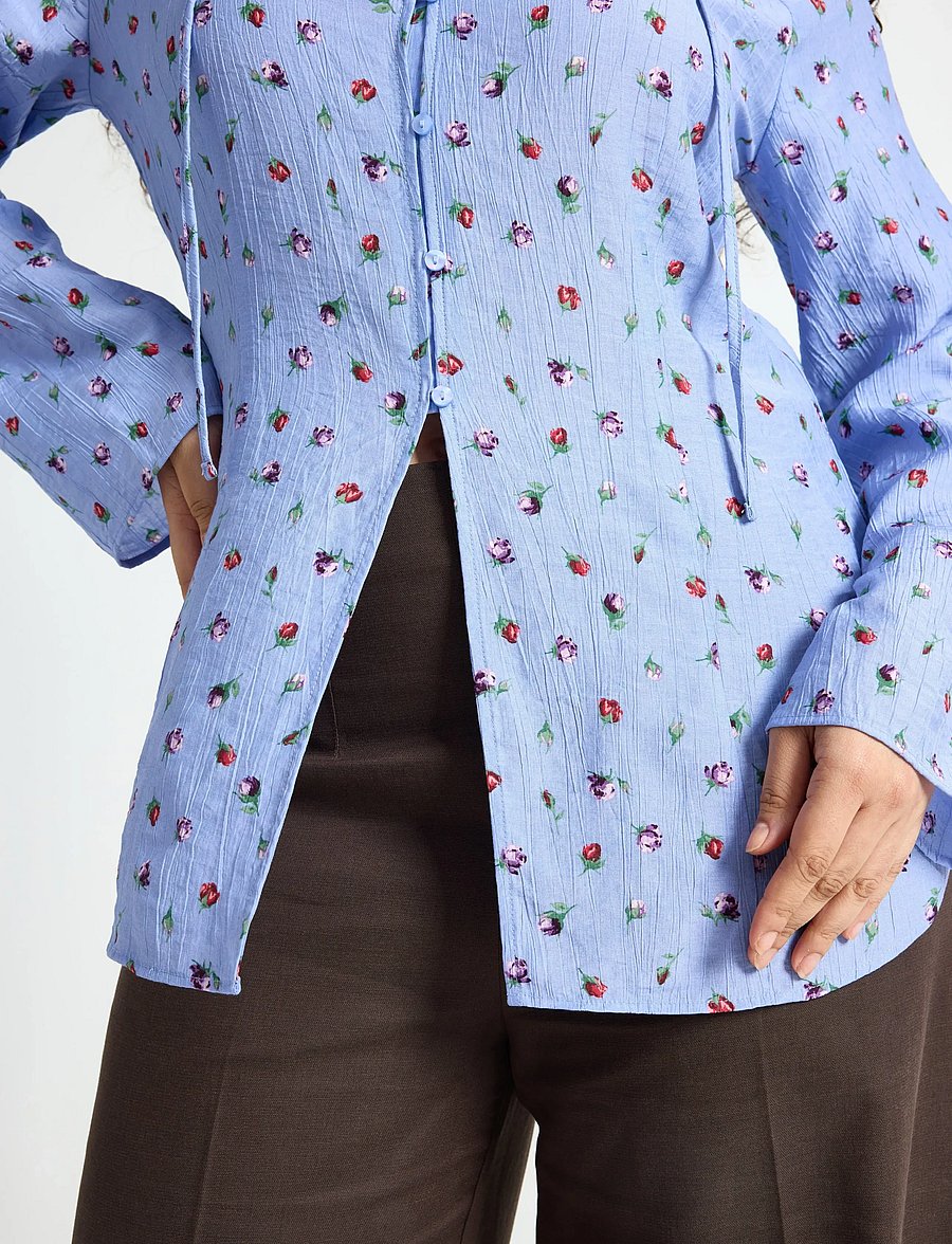 Lindex - Long-sleeved blouse - langærmede bluser - dusty blue - 4