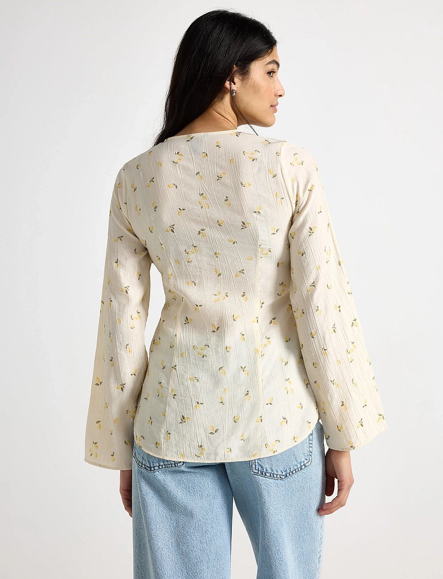 Lindex - Long-sleeved blouse - långärmade blusar - light yellow - 3