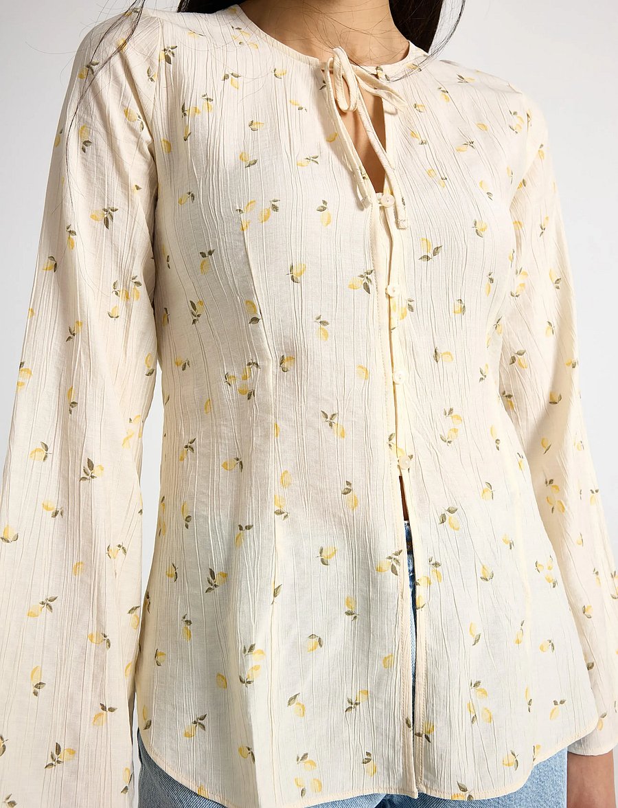 Lindex - Long-sleeved blouse - långärmade blusar - light yellow - 4
