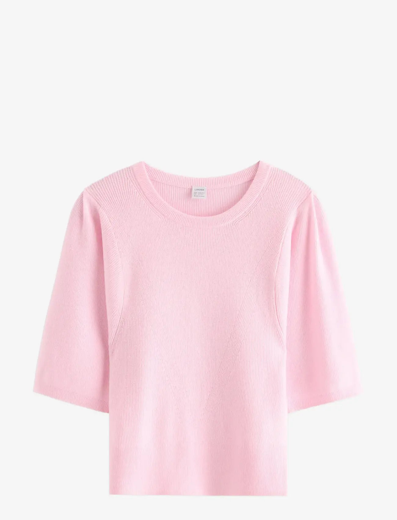 Lindex - Top knitted big sleeve - kortärmade skjortor - light pink - 1