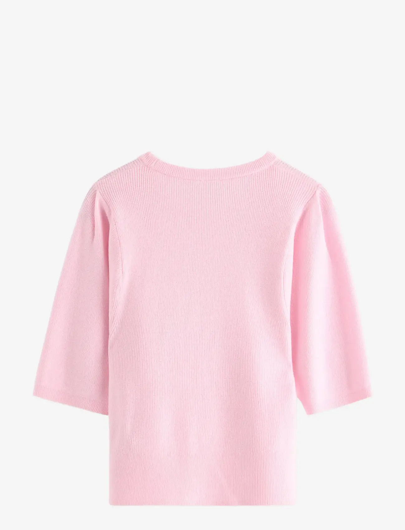 Lindex - Top knitted big sleeve - kortärmade skjortor - light pink - 2