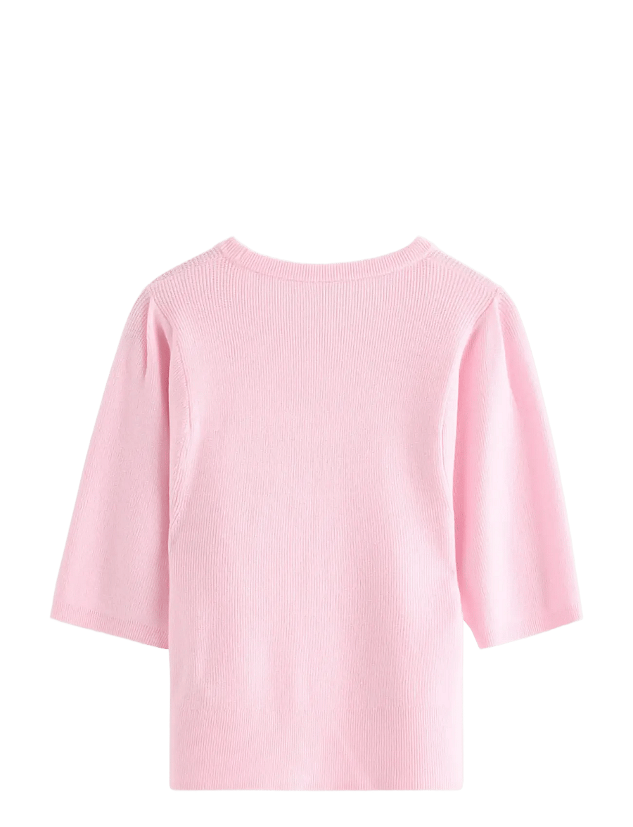 Lindex - Top knitted big sleeve - kurzärmlige hemden - light pink - 2