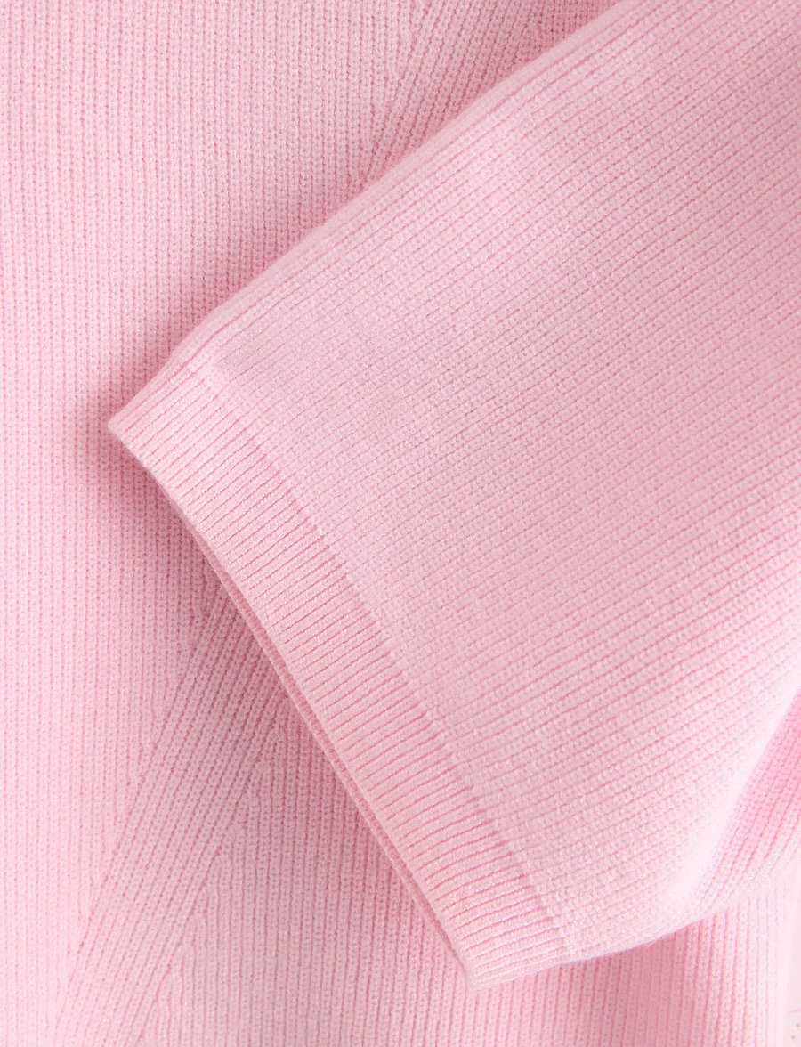 Lindex - Top knitted big sleeve - kurzärmlige hemden - light pink - 5