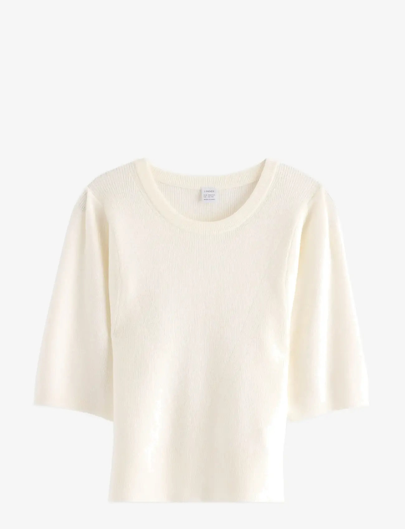 Lindex Top knitted big sleeve - Teens 140-176 - OFF WHITE / cream