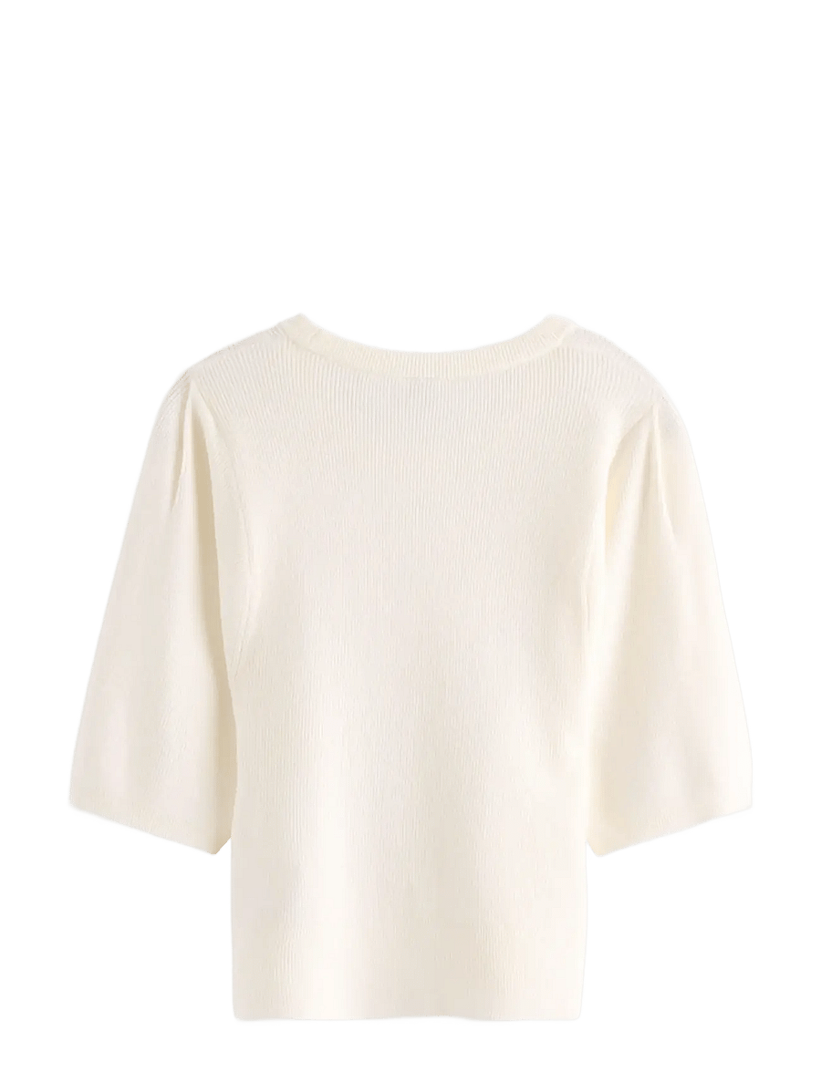 Lindex - Top knitted big sleeve - lühikeste varrukatega särgid - off white - 2