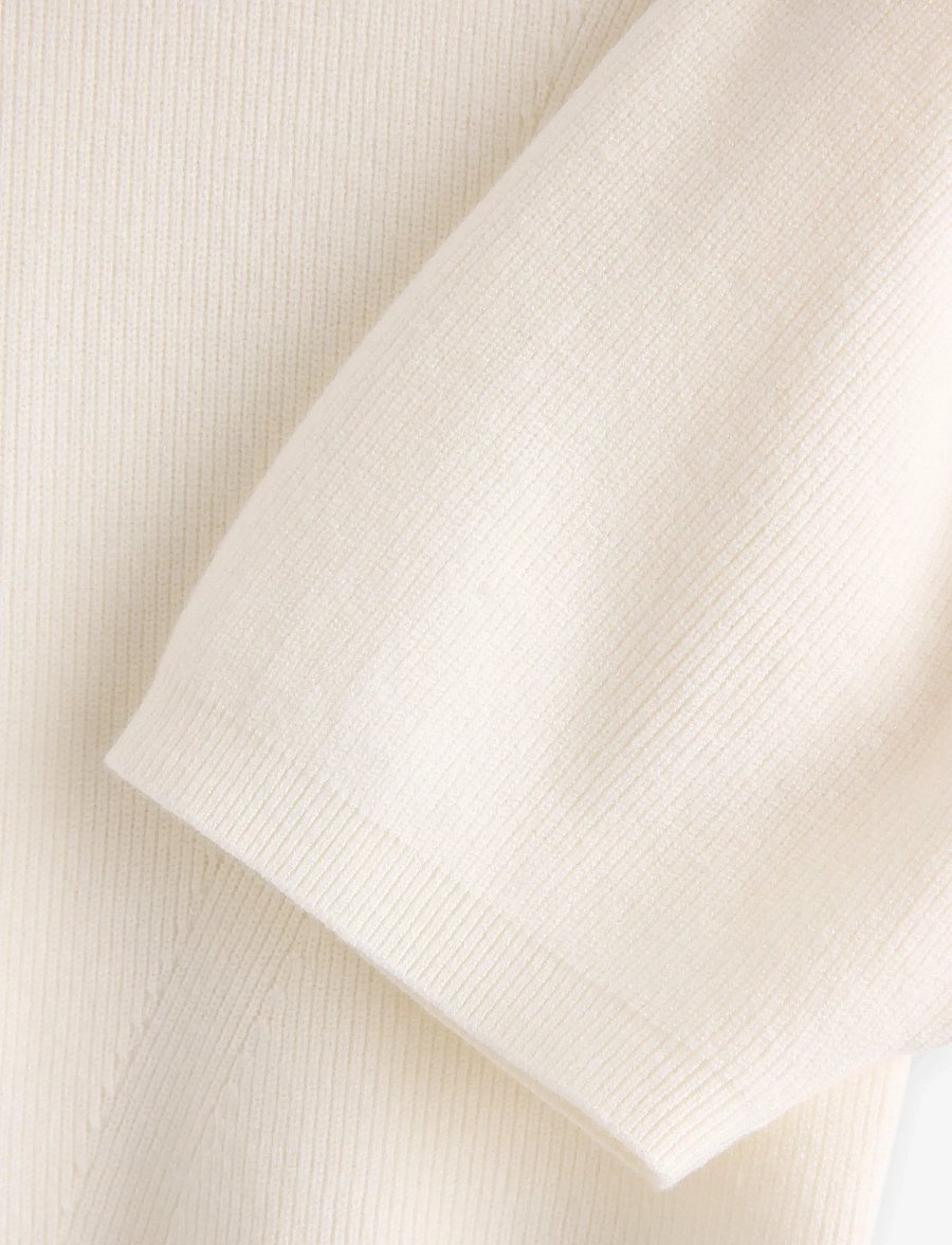 Lindex - Top knitted big sleeve - lühikeste varrukatega särgid - off white - 5