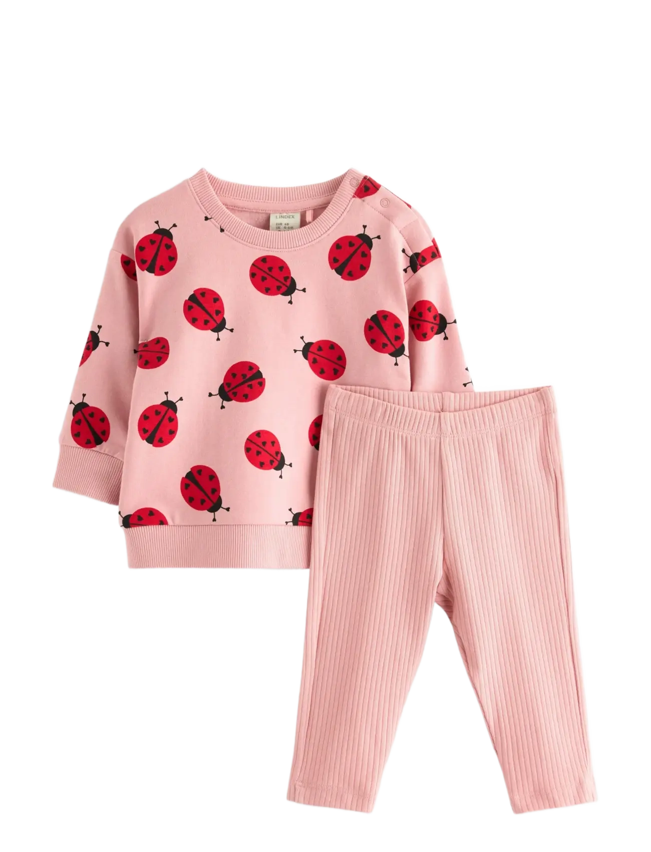 Lindex Set - Sweatshirt And Leggings, 104, Pink > Sæt, Børn