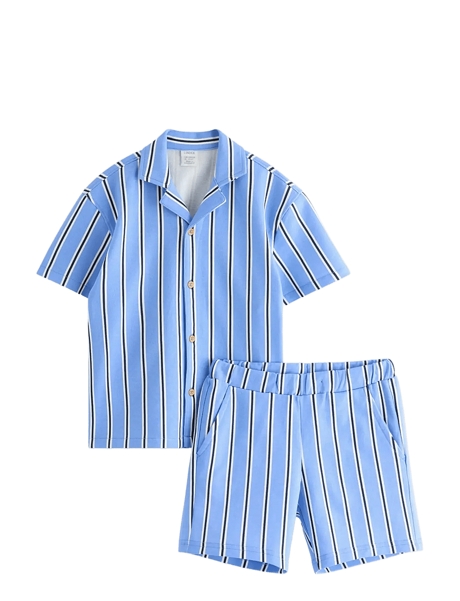Lindex - Set - top and sweat shorts - lühikeste varrukatega t-särkide komplektid - blue - 1