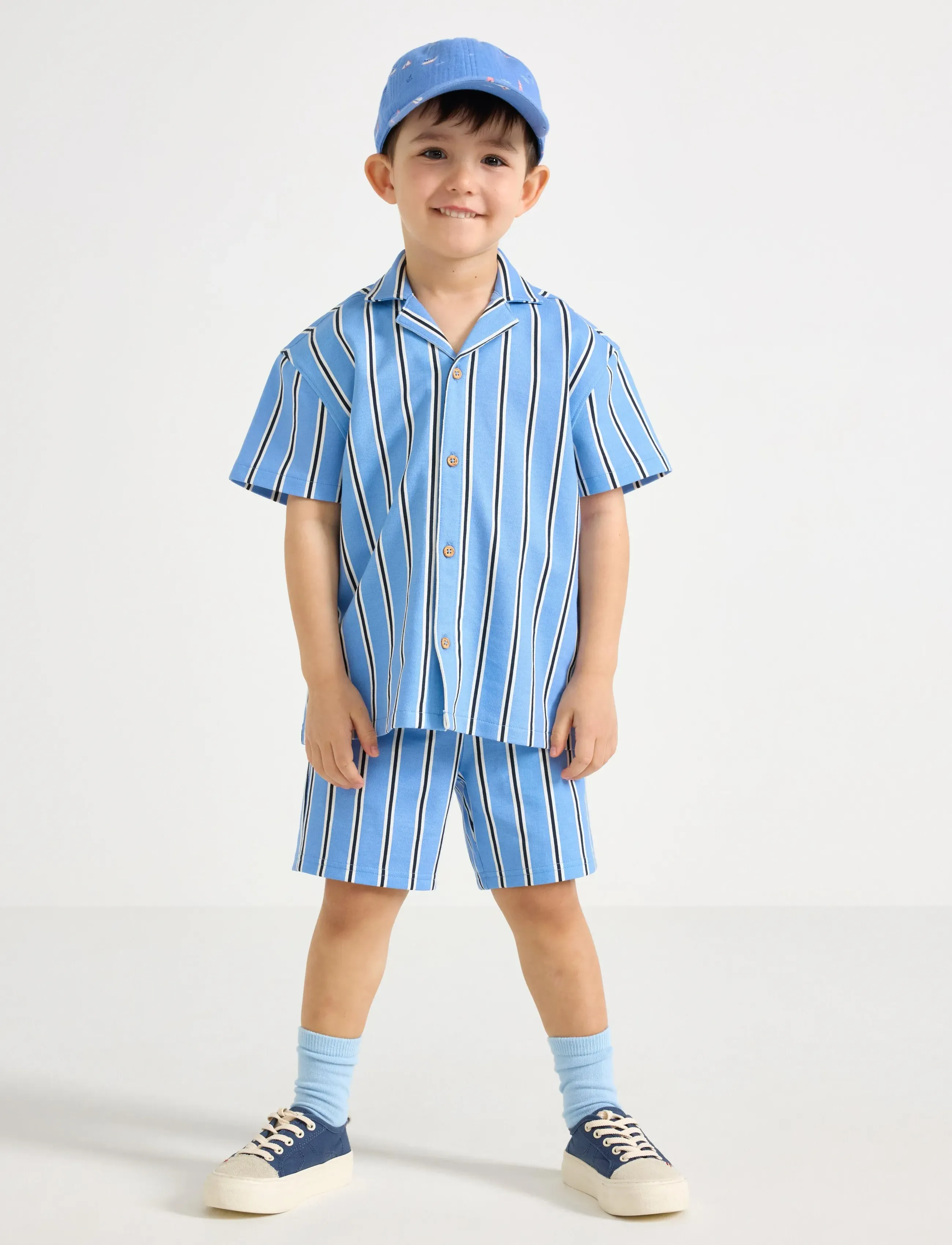Lindex - Set - top and sweat shorts - lühikeste varrukatega t-särkide komplektid - blue - 0