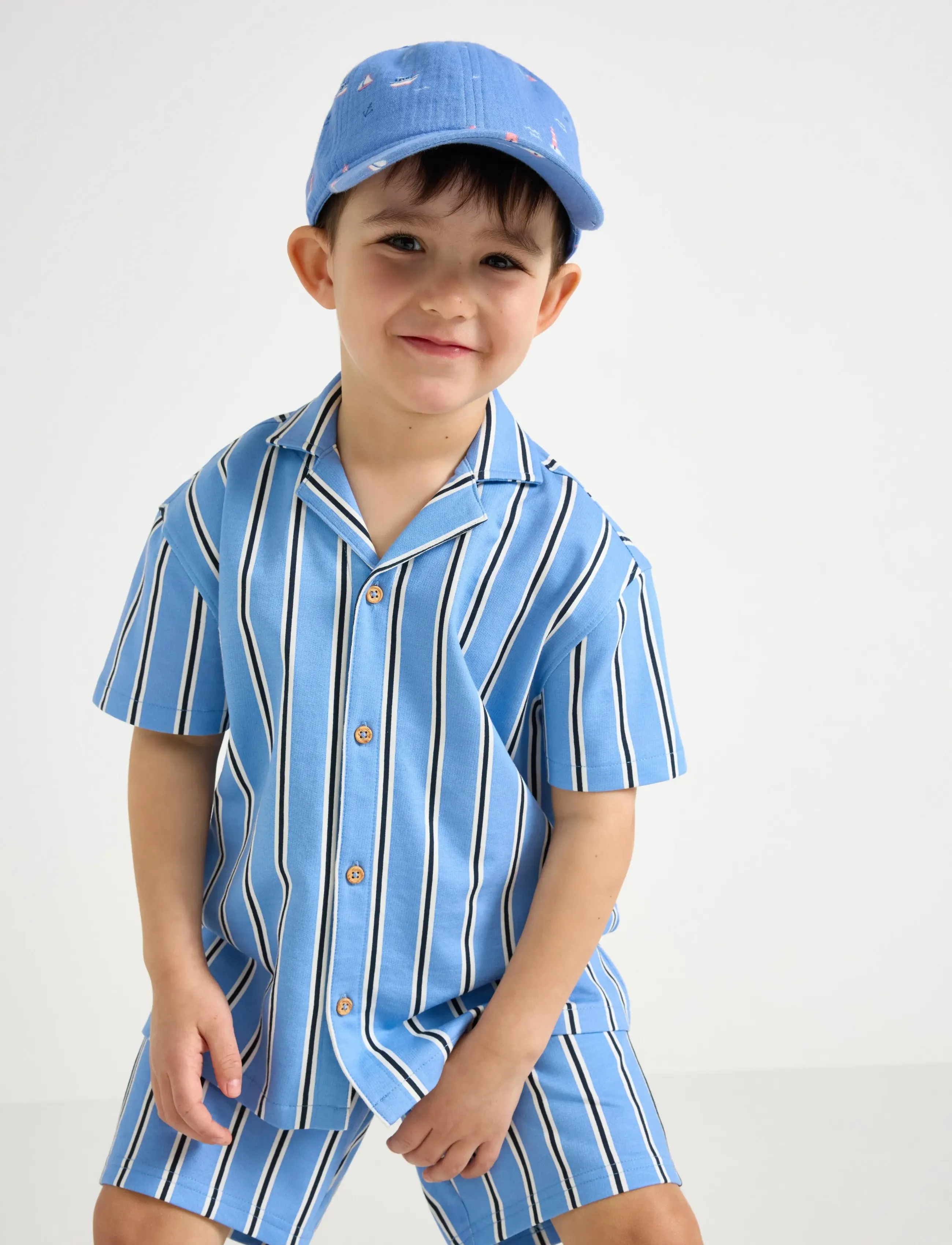 Lindex - Set - top and sweat shorts - sets with short-sleeved t-shirt - blue - 4