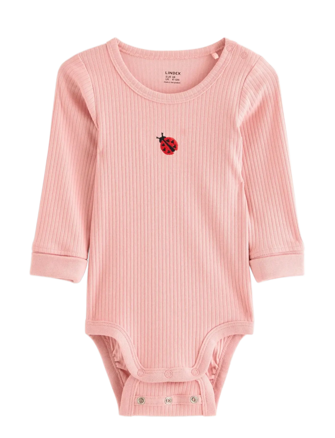 Lindex Body ladybug heart Rib - Baby 44-92 - LIGHT PINK / pink/rose