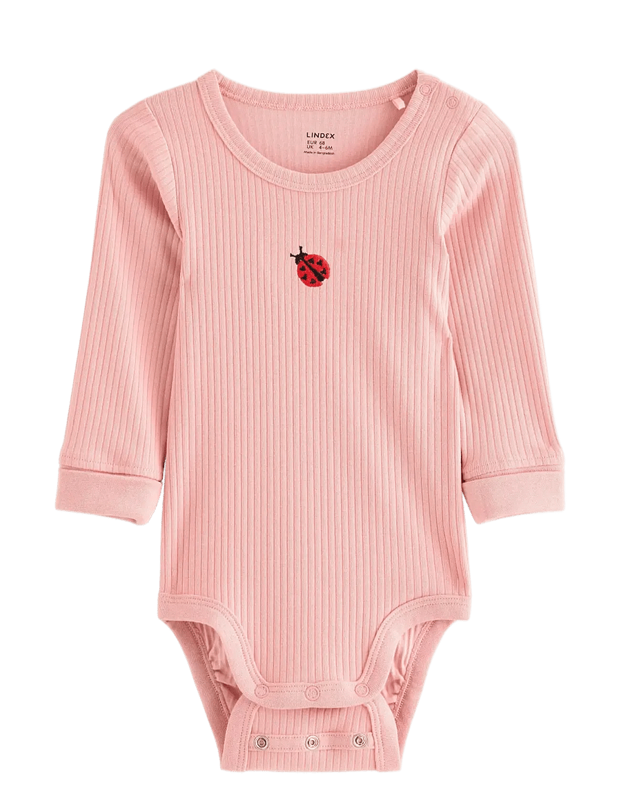 Lindex - Ribbed bodysuit - light pink - 0