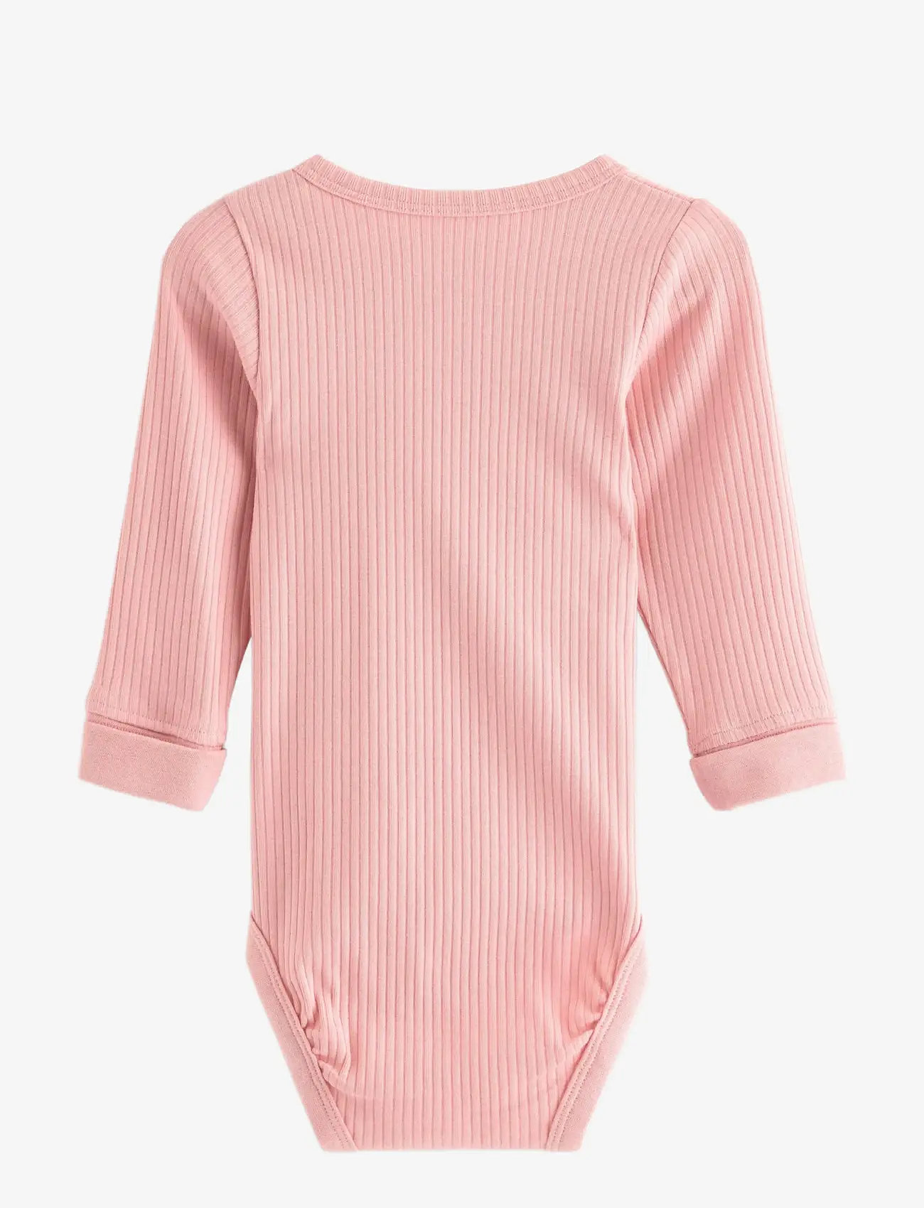 Lindex - Ribbed bodysuit - langærmede bodyer - light pink - 1