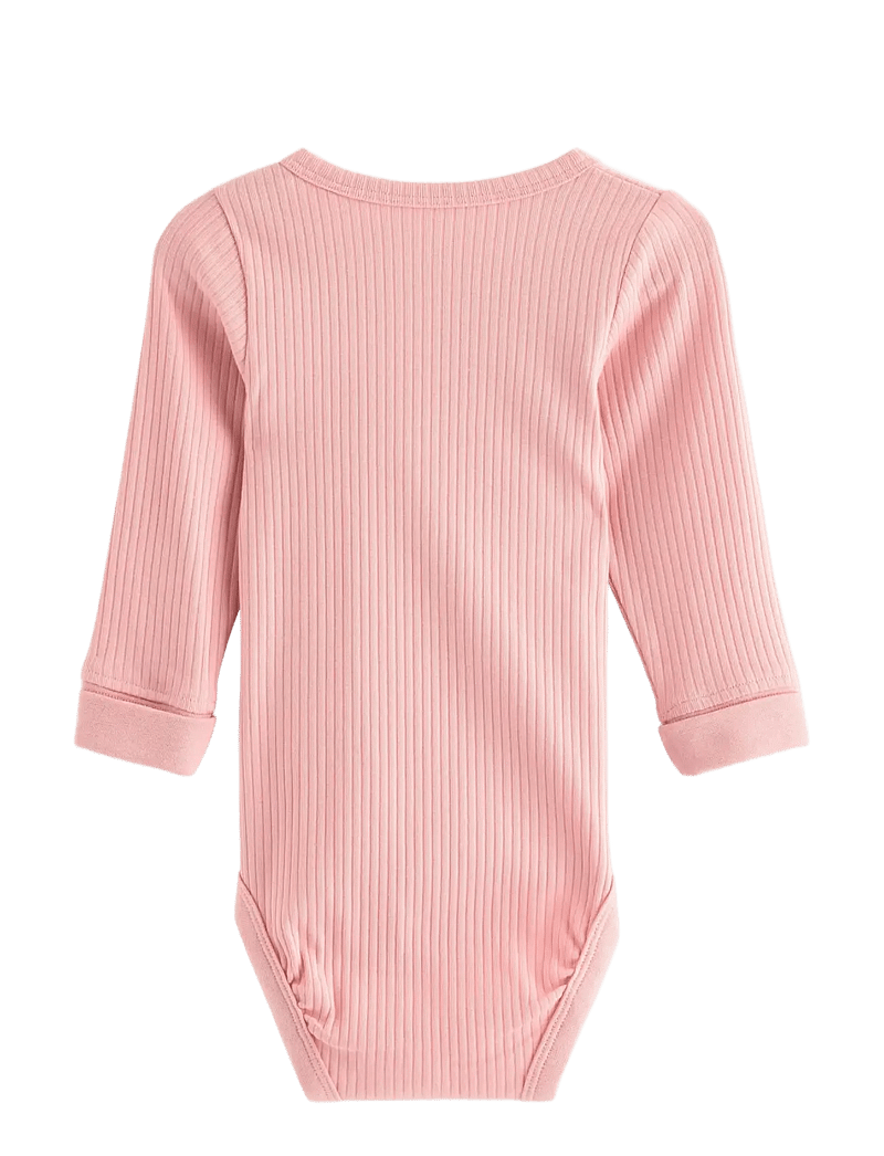 Lindex - Ribbed bodysuit - langærmede bodyer - light pink - 1
