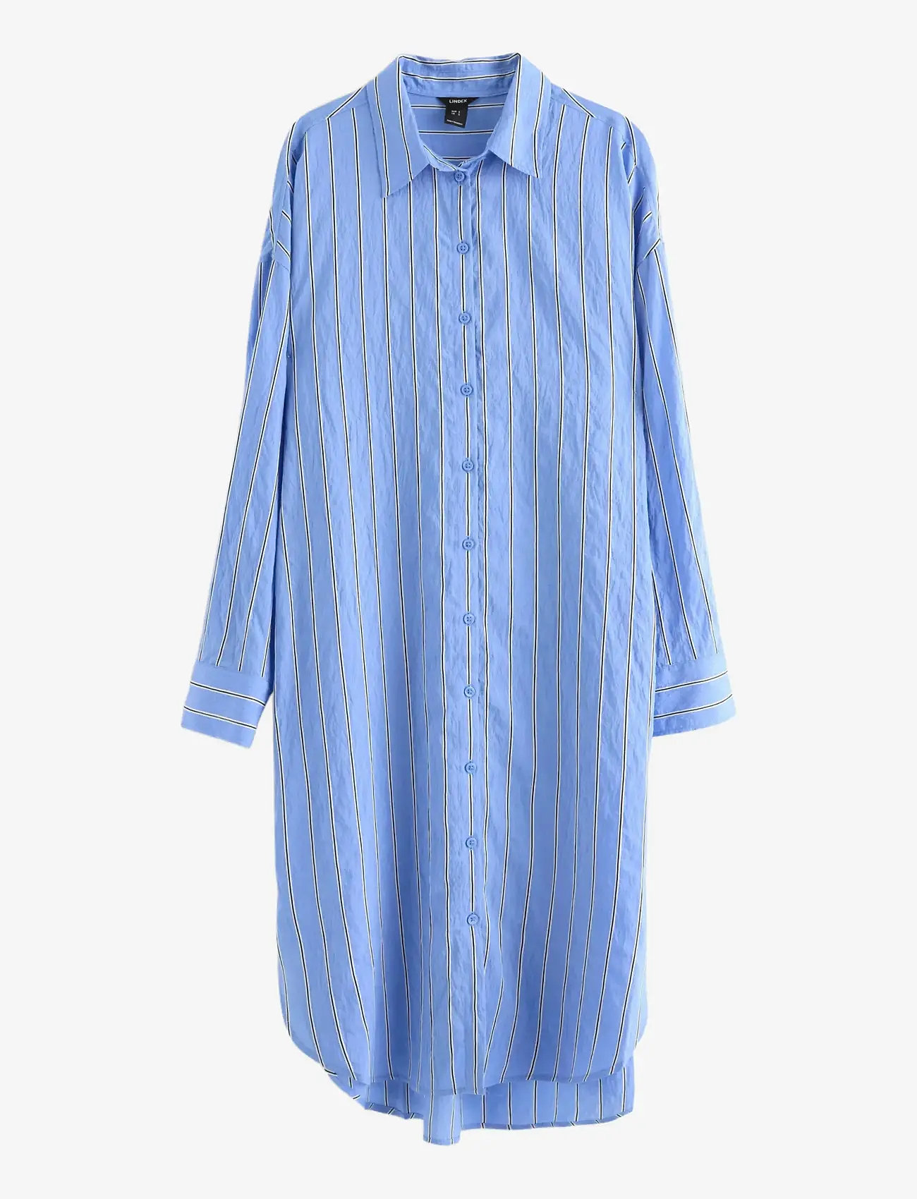 Lindex - Shirt dress with midi length - skjortklänningar - light dusty blue - 1