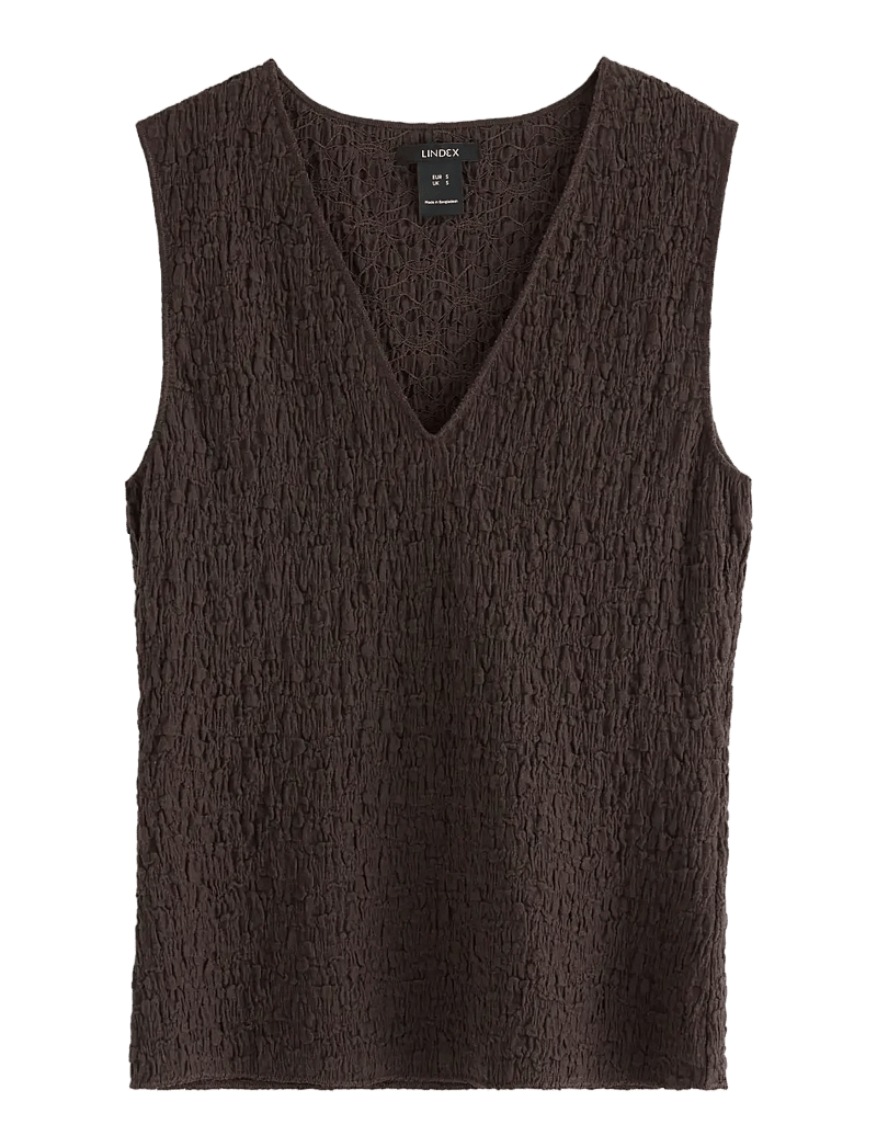 Lindex - Sleeveless top - Ärmellose tops - dark brown - 1