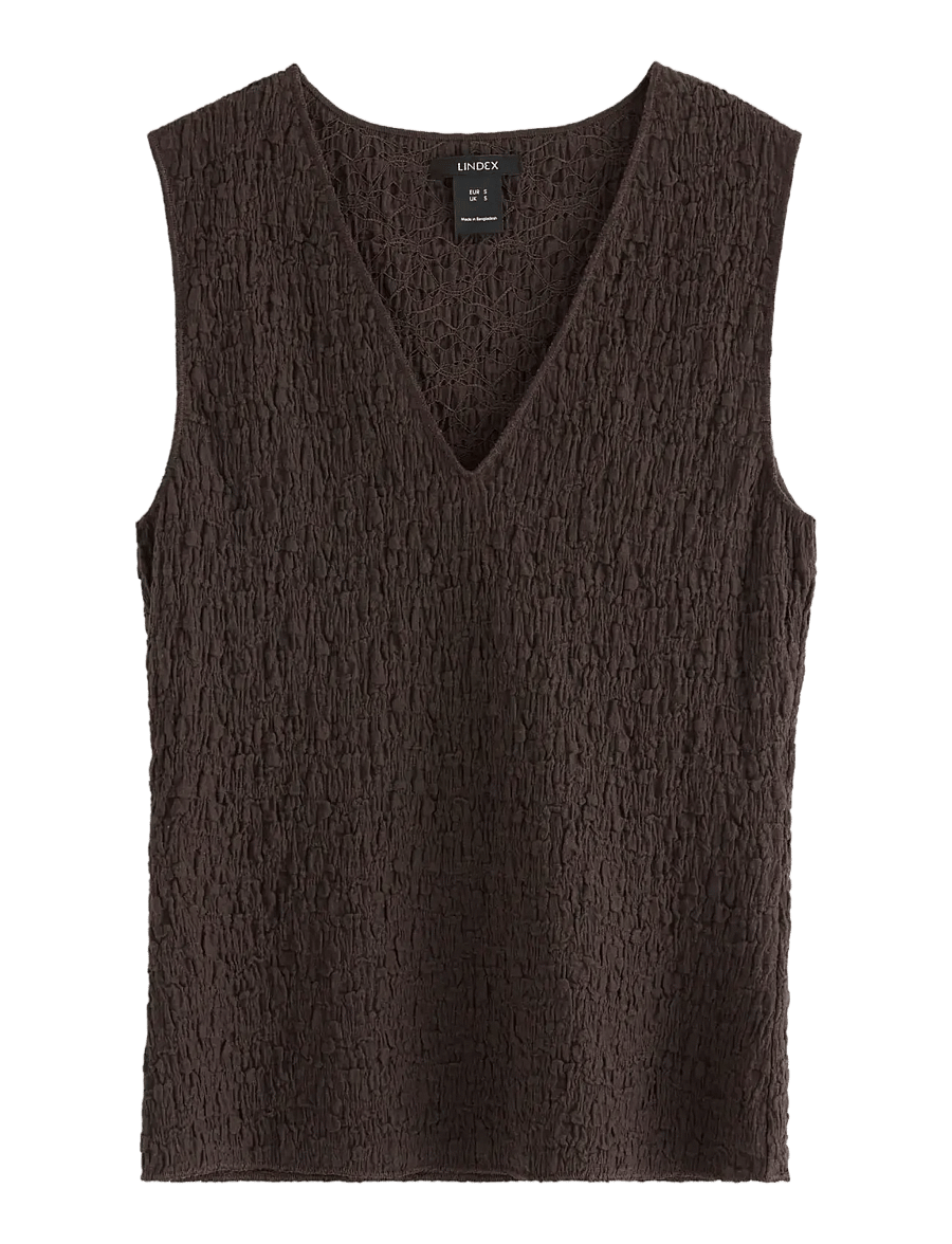 Lindex - Sleeveless top - Ärmellose tops - dark brown - 1
