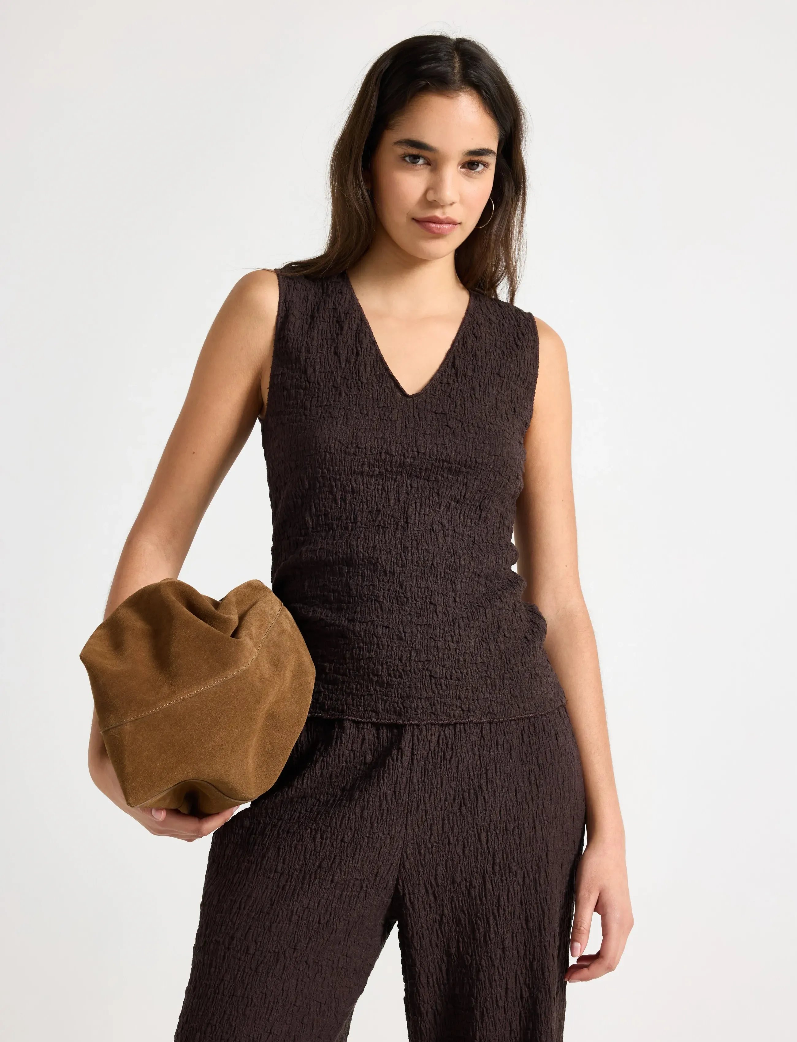 Lindex Sleeveless top - T-shirts & Tops - DARK BROWN / brown