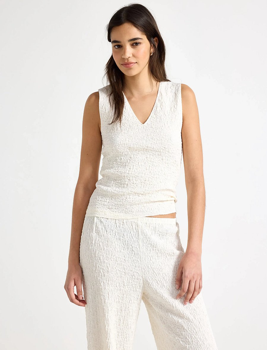 Lindex - Sleeveless top - Ärmellose tops - light white - 0