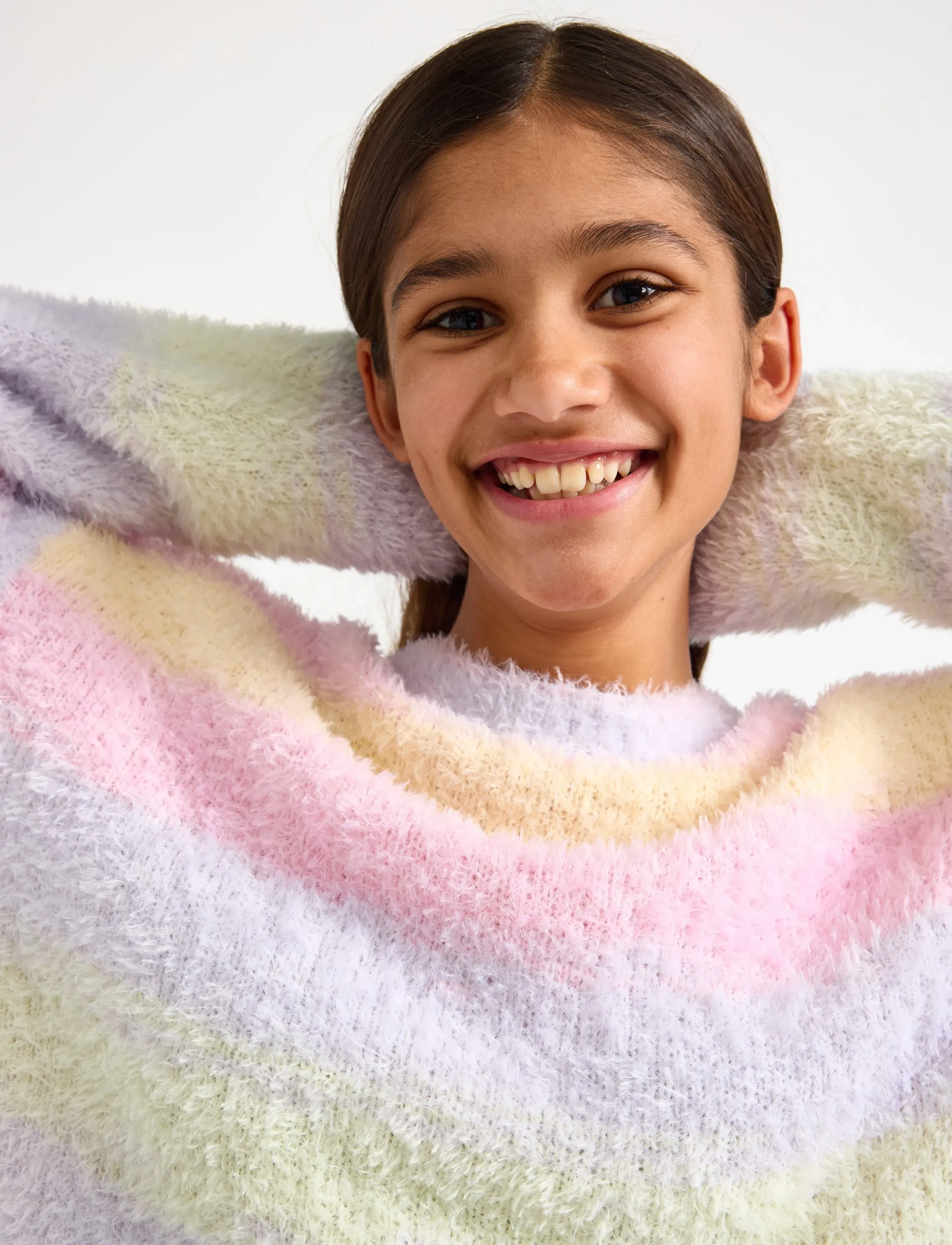 Lindex - Sweater knitted rainbow - jumpers - light pink - 4