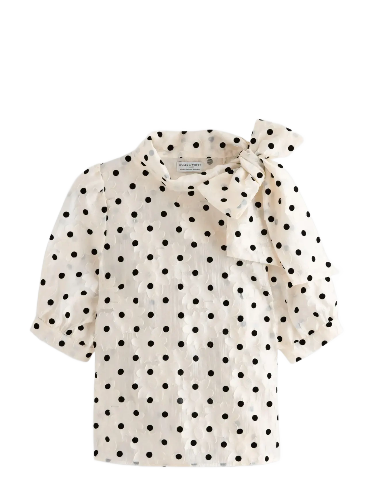 LINDEX Bluse With Tie Band At The Neck Schwarz - S - Damen