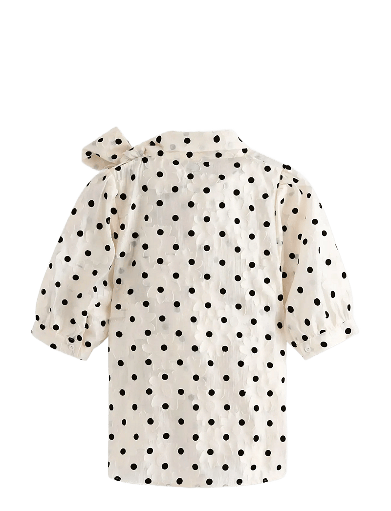 Lindex - Blouse Darcy Jacquard - kortärmade blusar - off white - 2