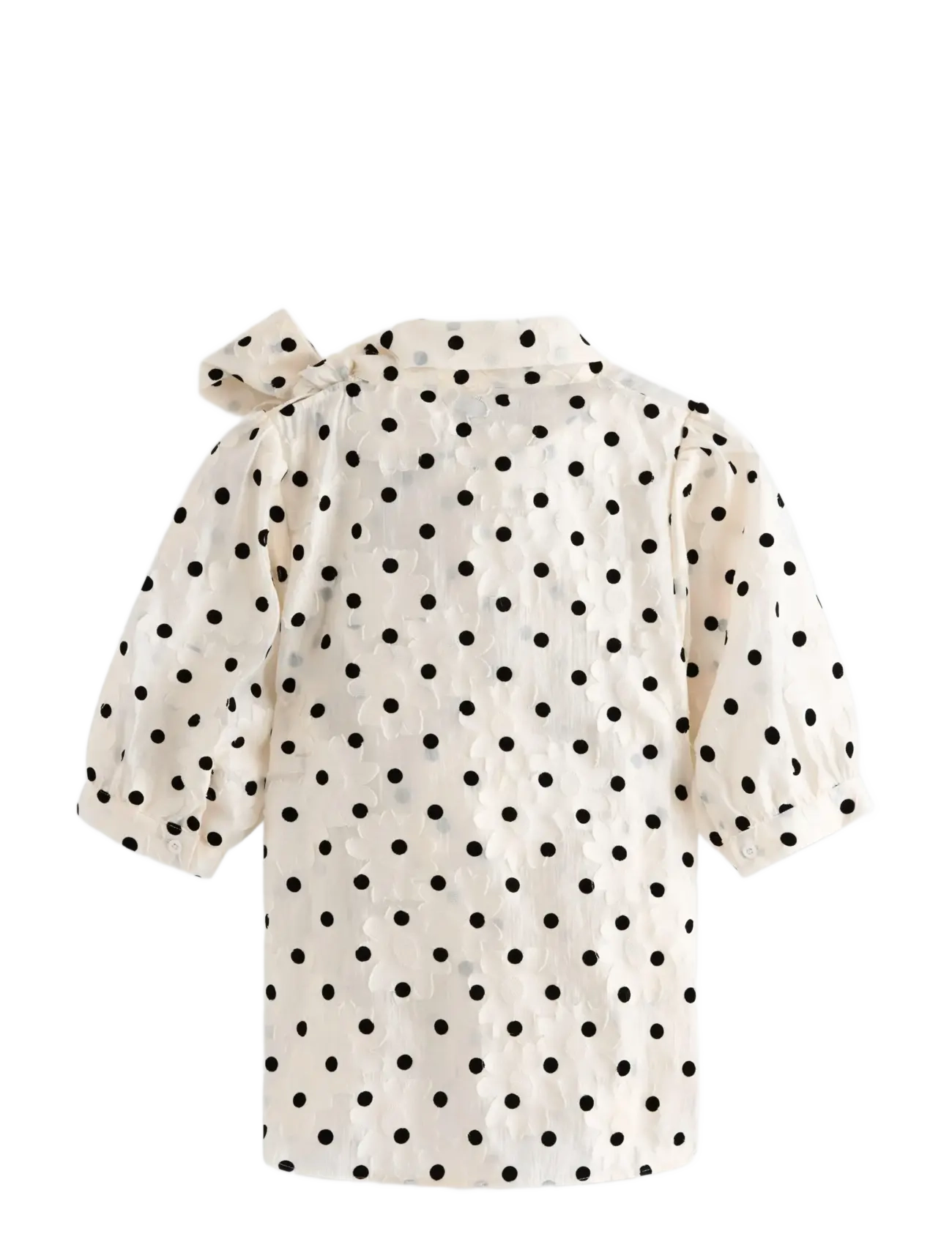 Lindex - Blouse with tie band at the neck - kurzämlige blusen - off white - 2