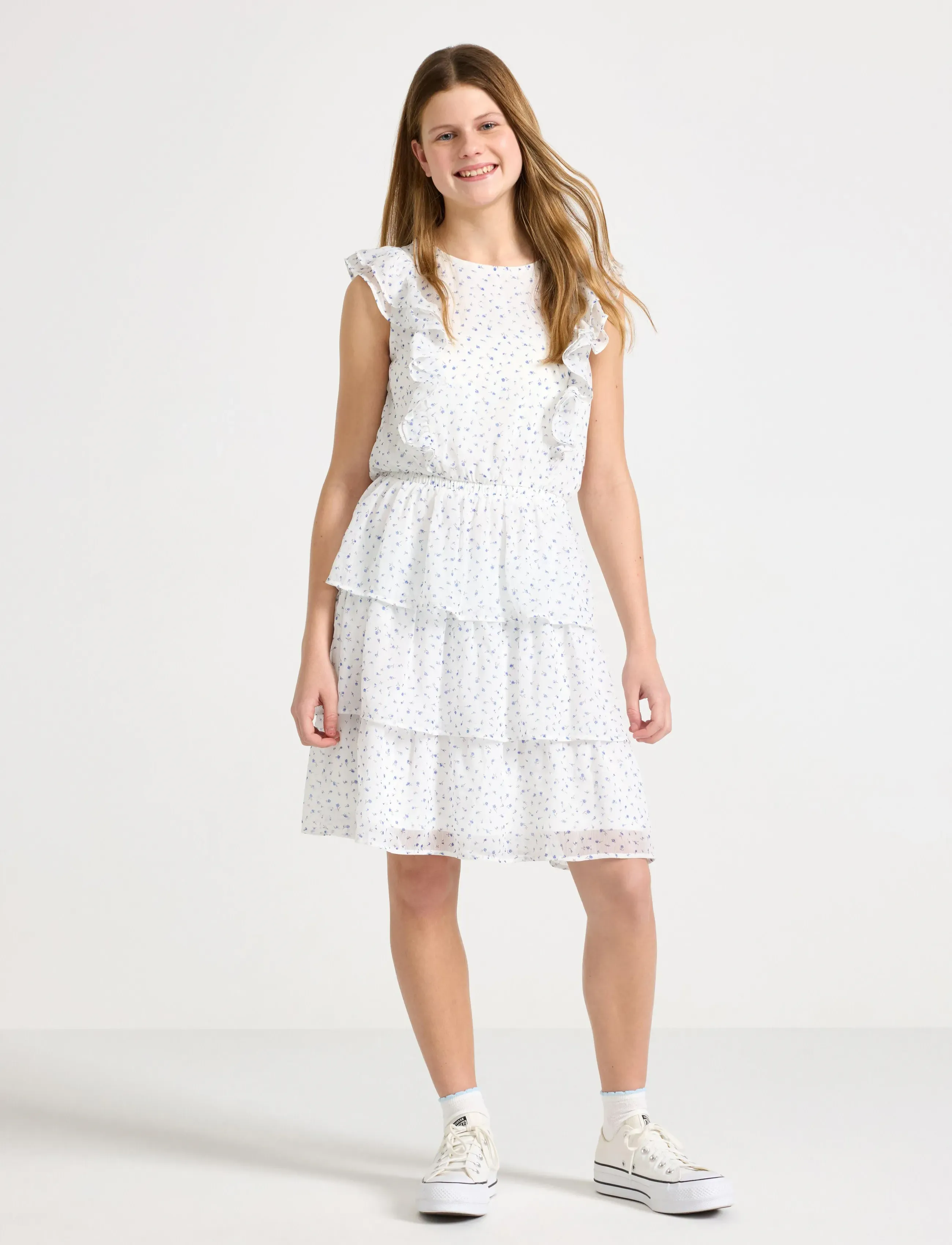 Lindex Flounce dress - Klänningar & Kjolar - OFF WHITE / white