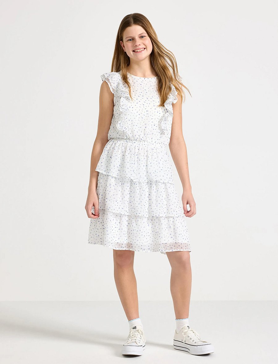 Lindex - Flounce dress - kurzärmelige freizeitkleider - off white - 0