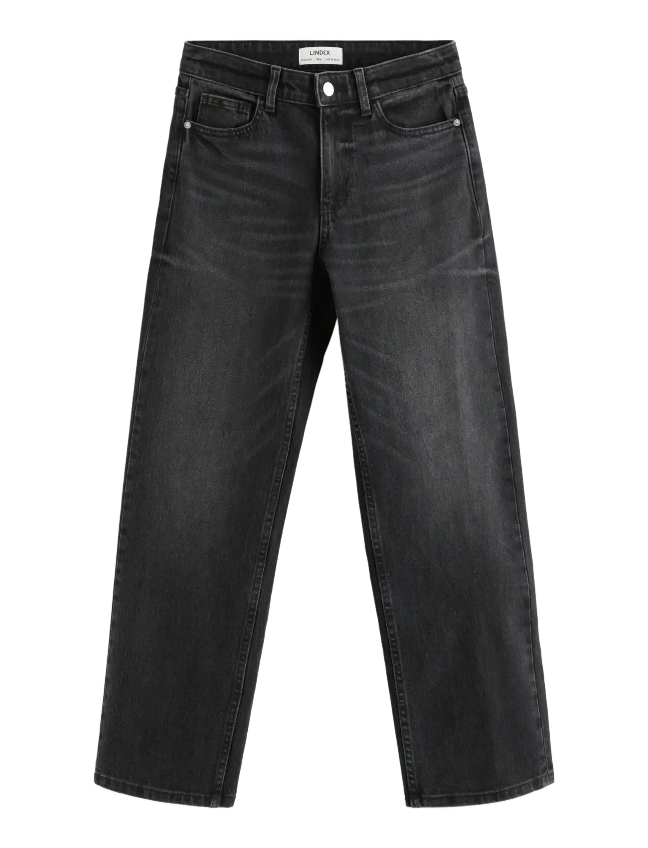 Lindex - STRAIGHT Nea cropped jeans with light stretch - black denim - 1