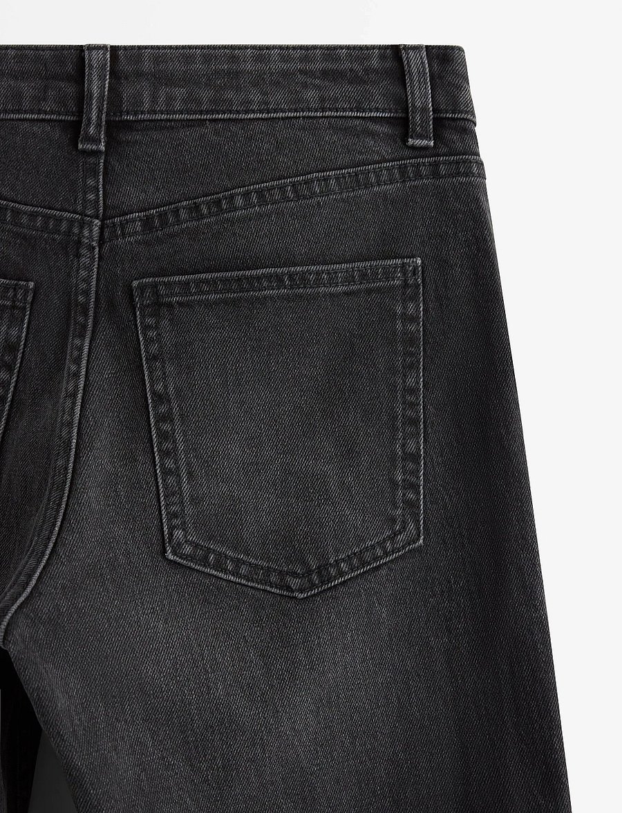 Lindex - STRAIGHT Nea cropped jeans with light stretch - raka jeans - black denim - 5