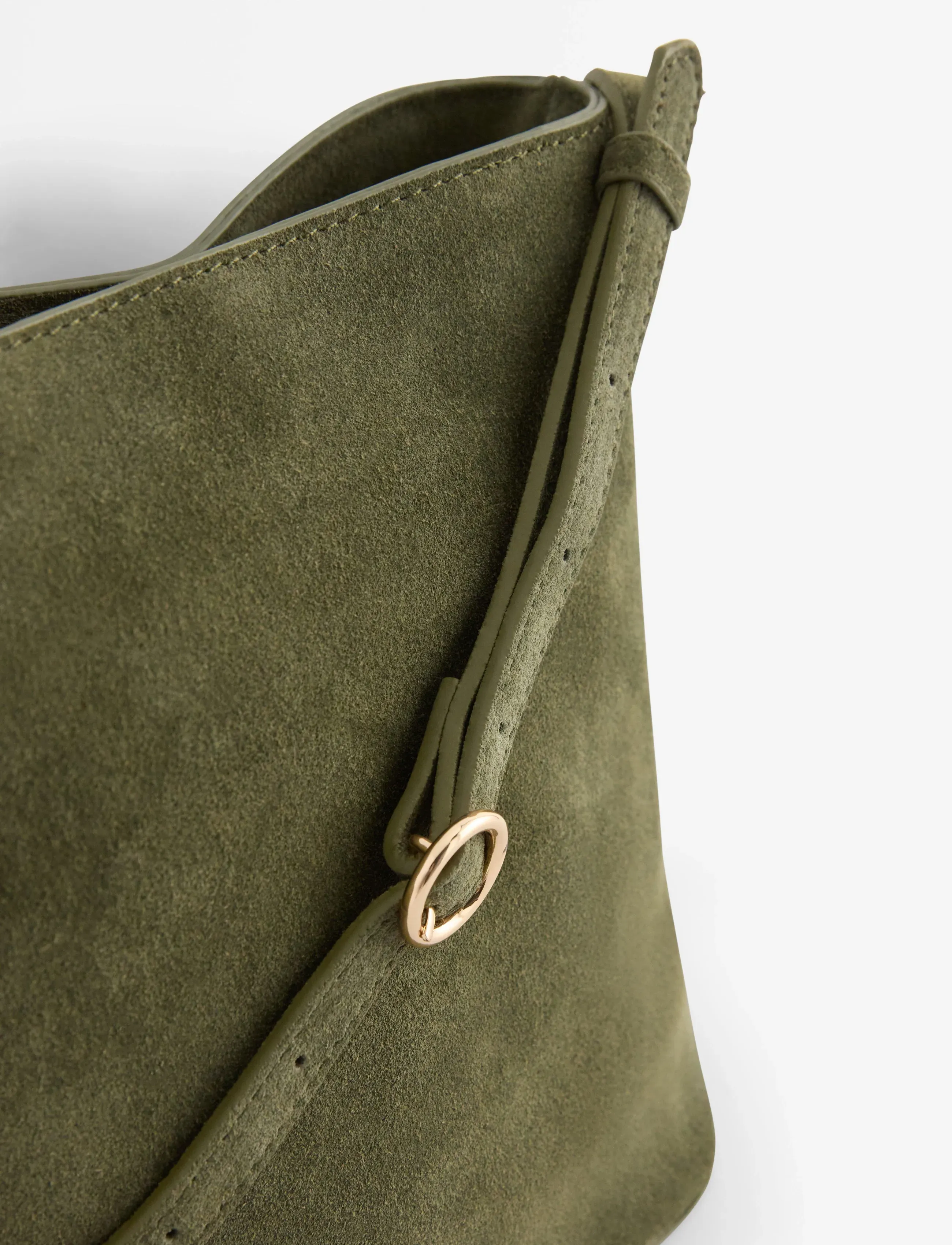 Lindex - Bag shopper suede Em - modetrender - dusty green - 2