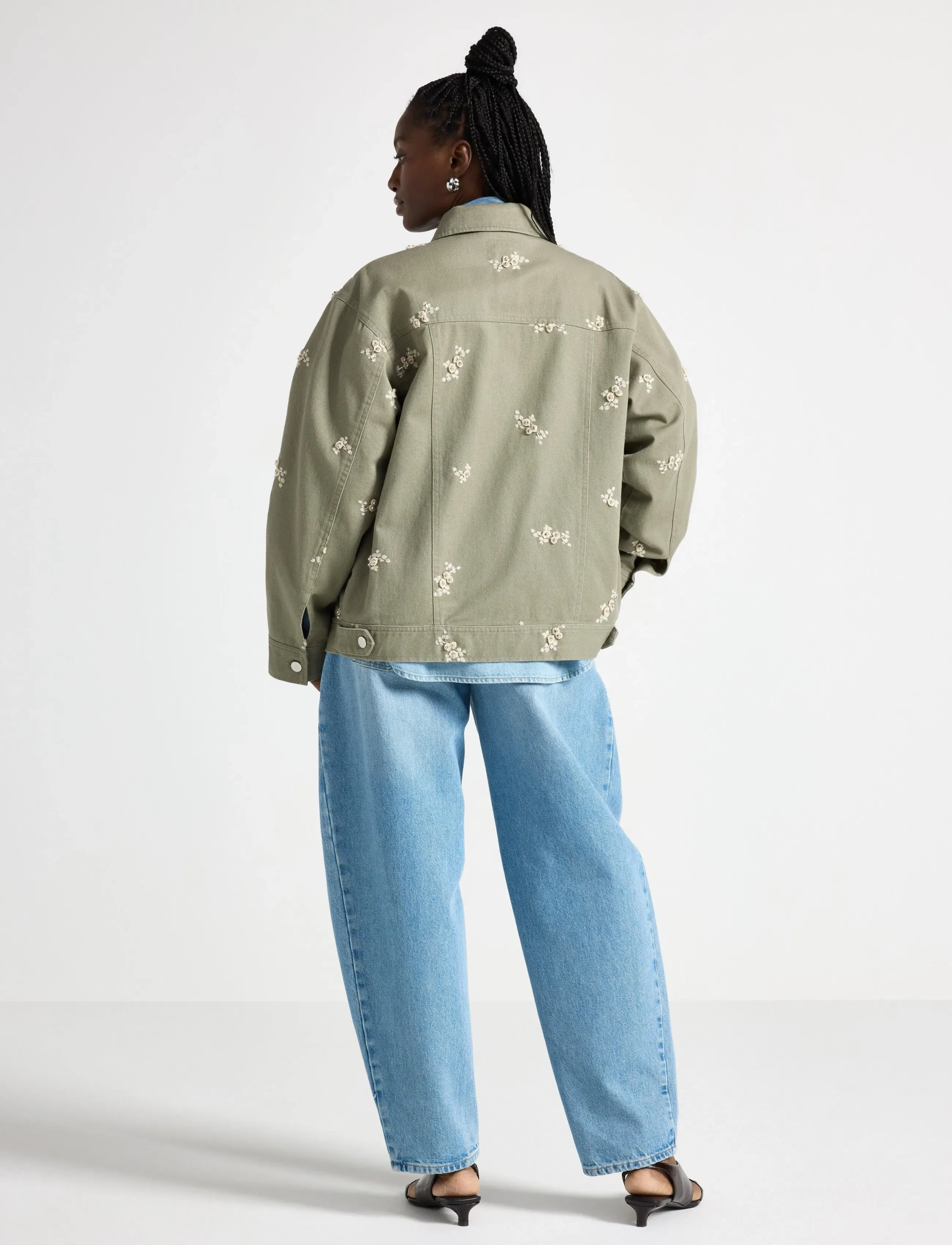 Lindex - Jacket with embroidery - utility-takit - light khaki - 3