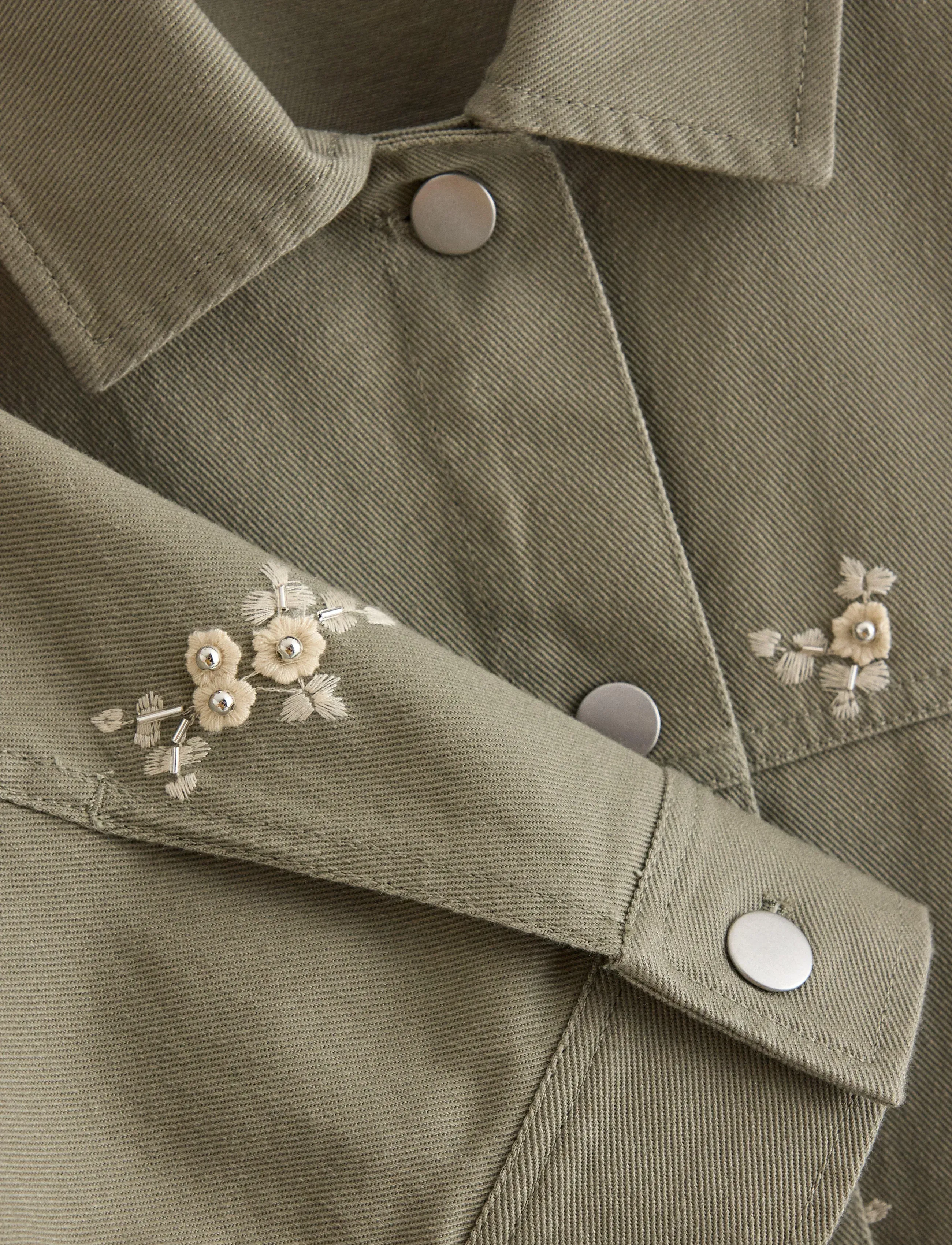 Lindex - Jacket with embroidery - utility-takit - light khaki - 5