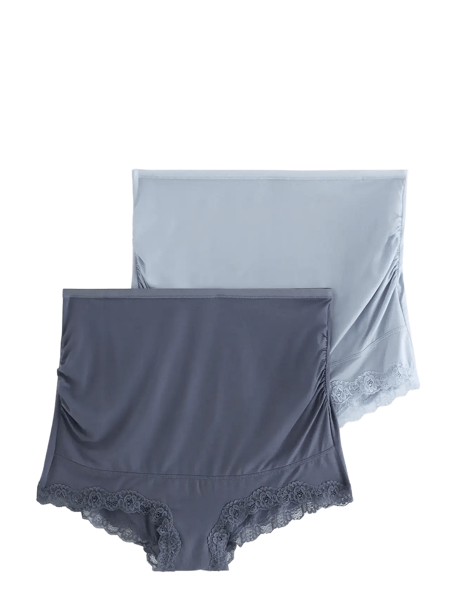 Lindex - 2-pack maternity briefs - underkläder - dark dusty grey - 1